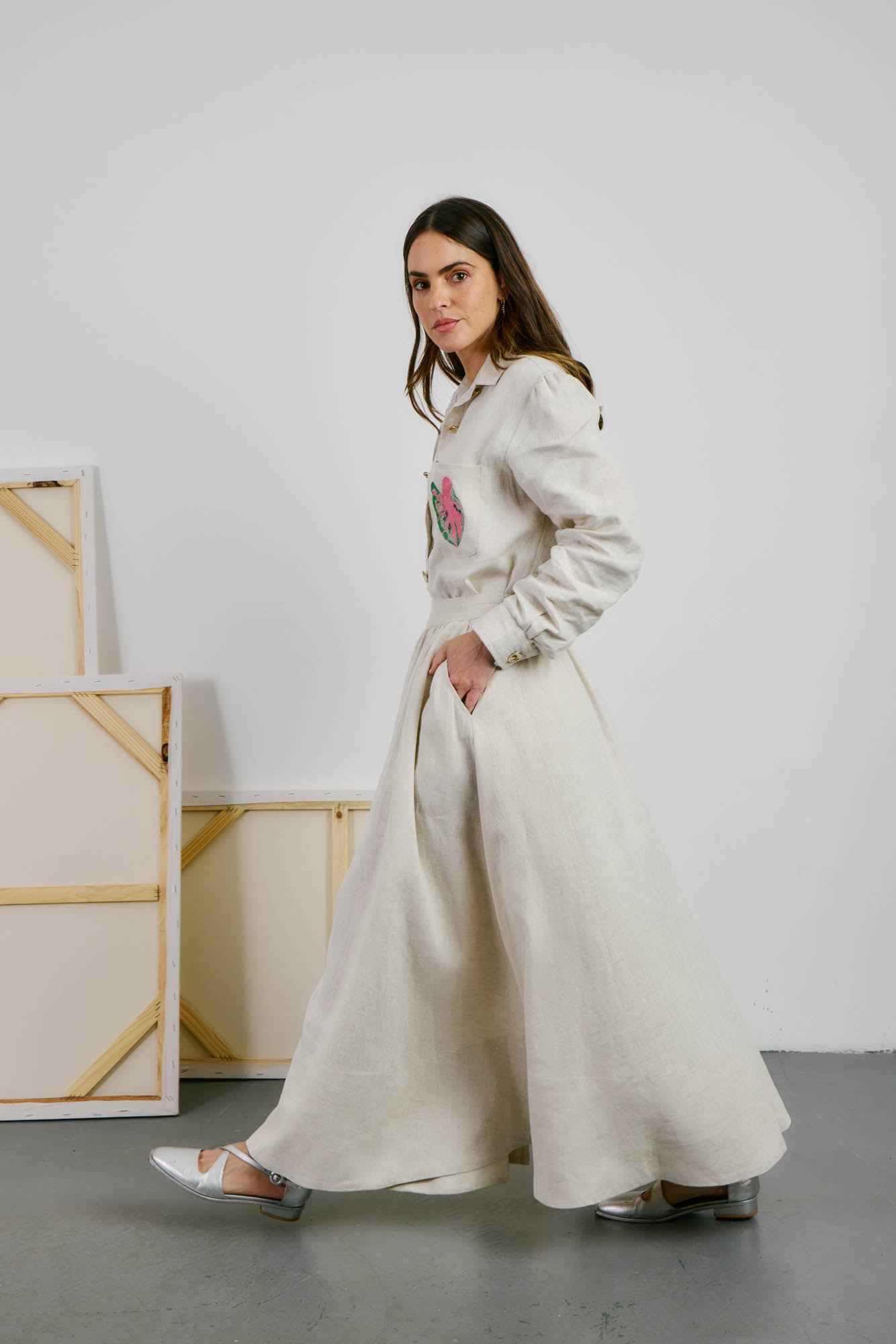 Natural Linen Skirt