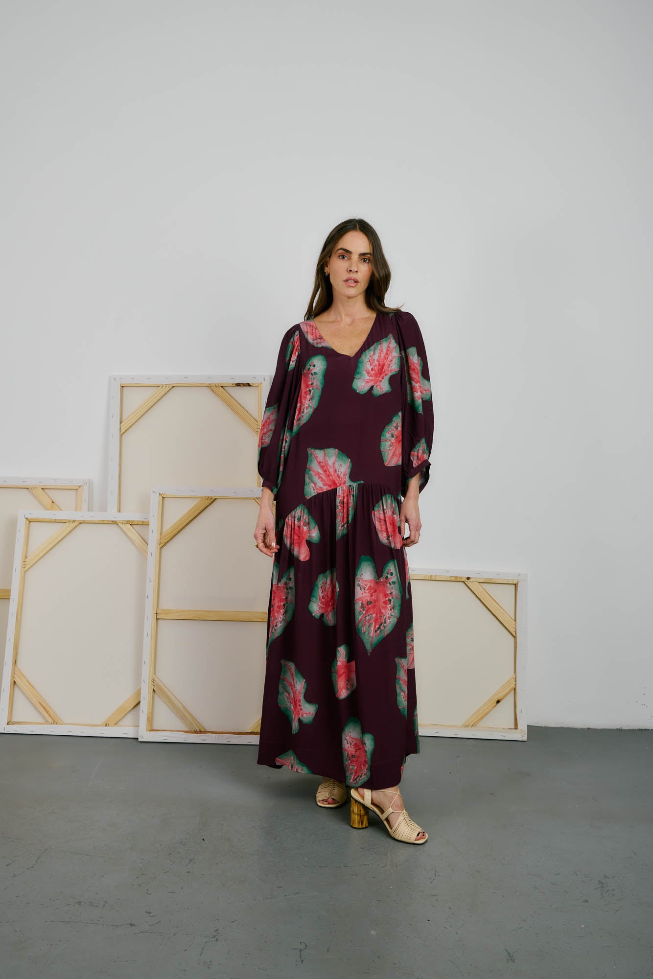 Caladium Print Dress