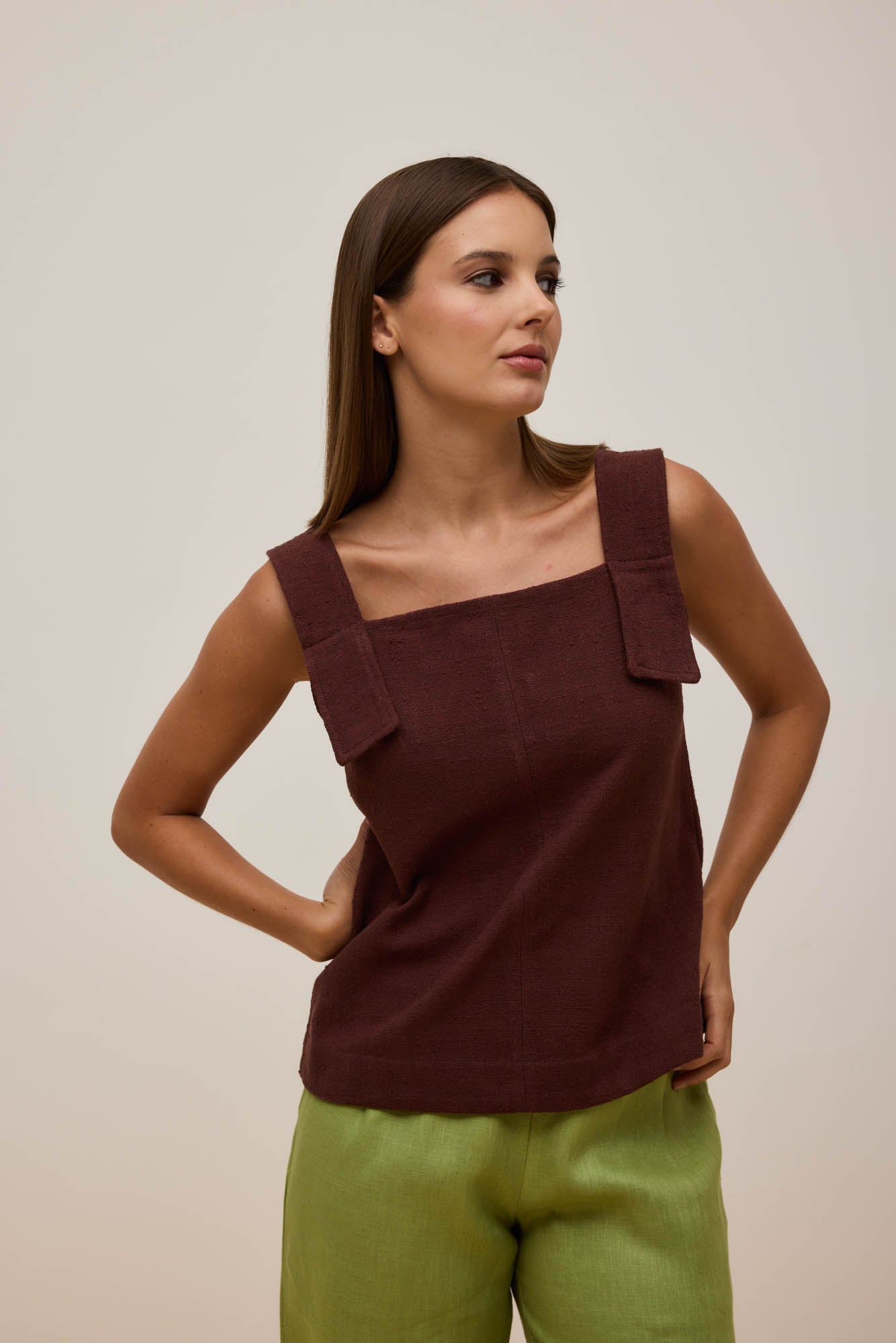 Blusa Alça Marrom Terra
