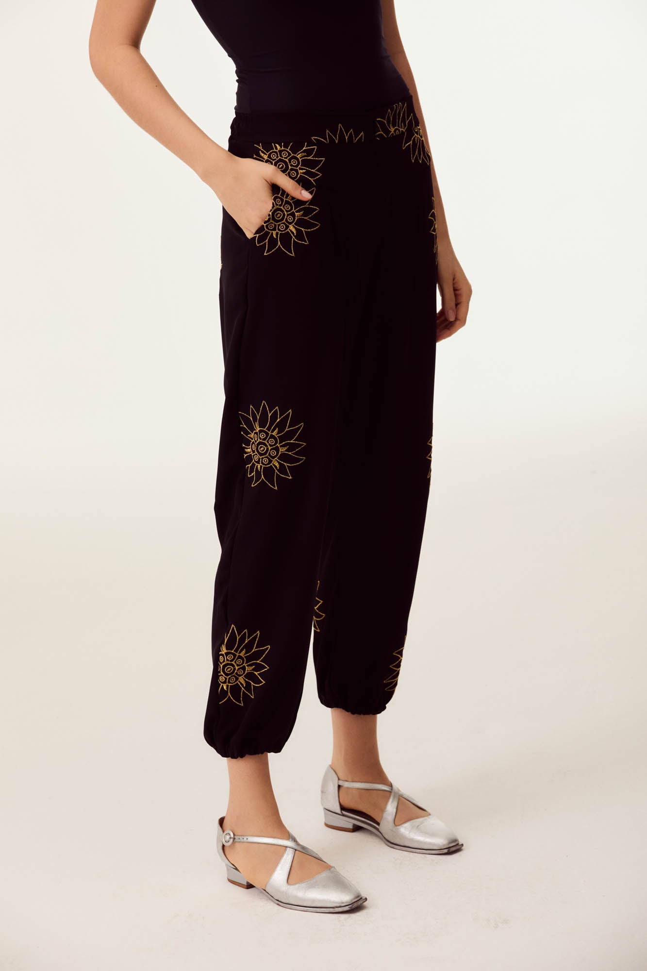 Solar Eclipse Embroidered Trousers