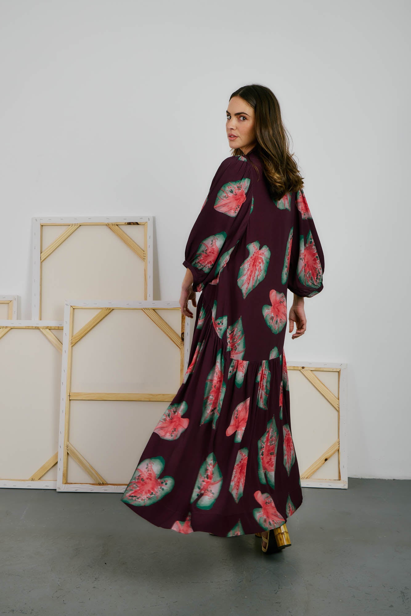 Caladium Print Dress