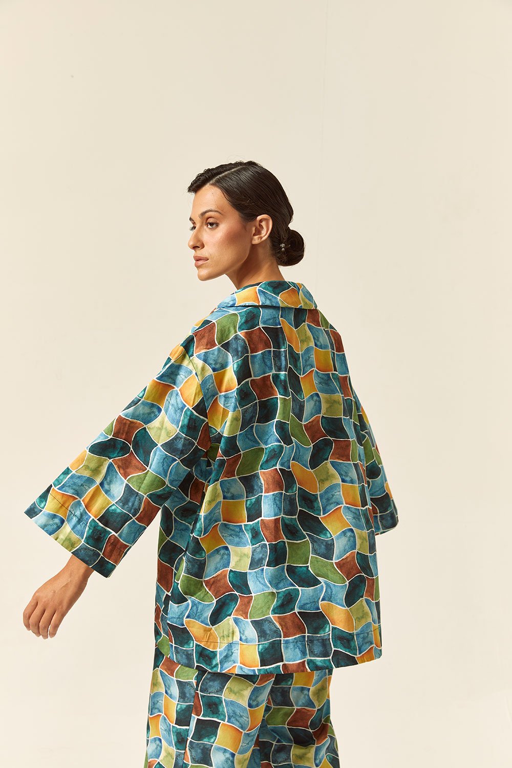 Kimono Abotoamento Est. Águas