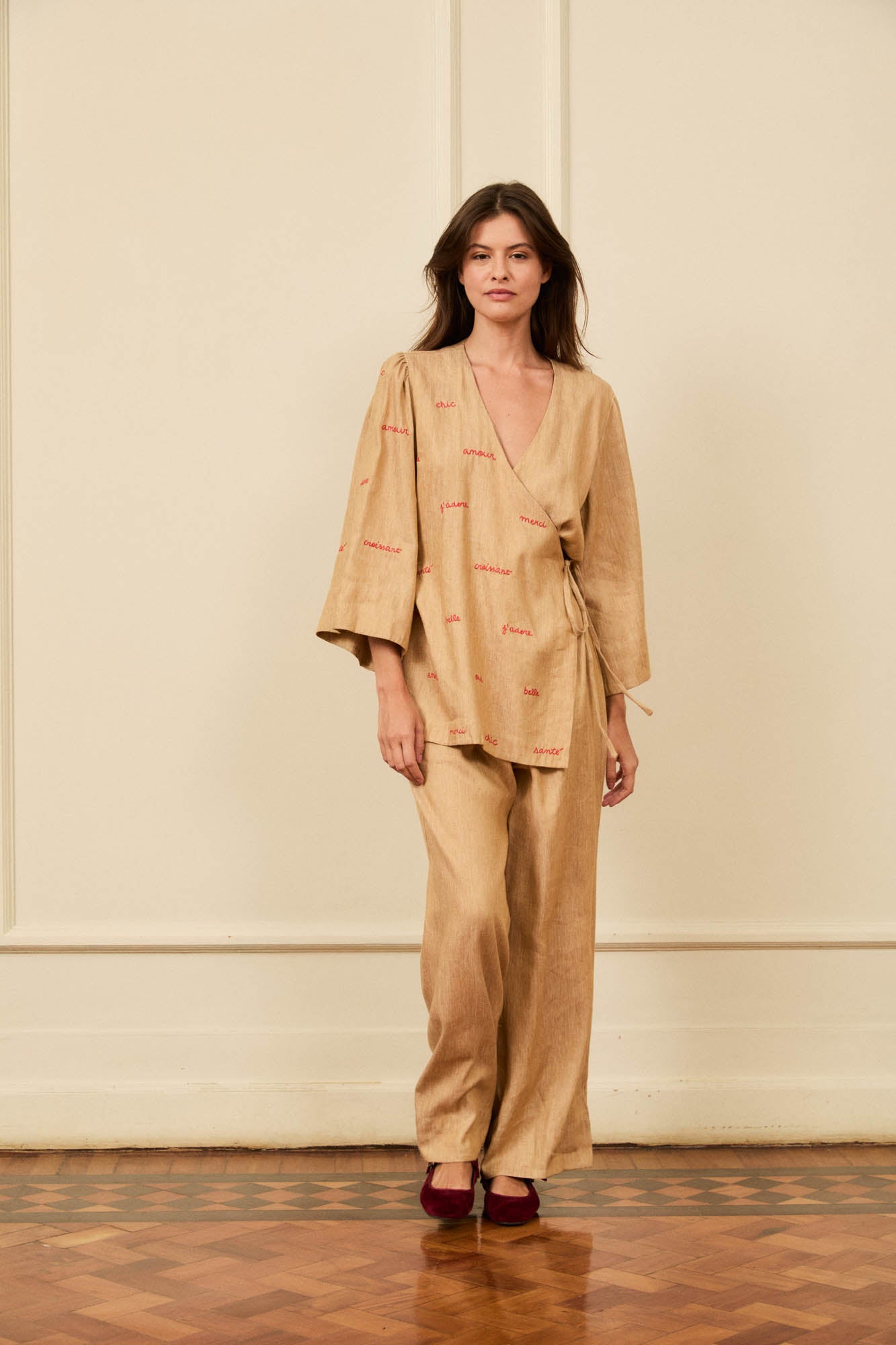Straw Embroidered Jumpsuit