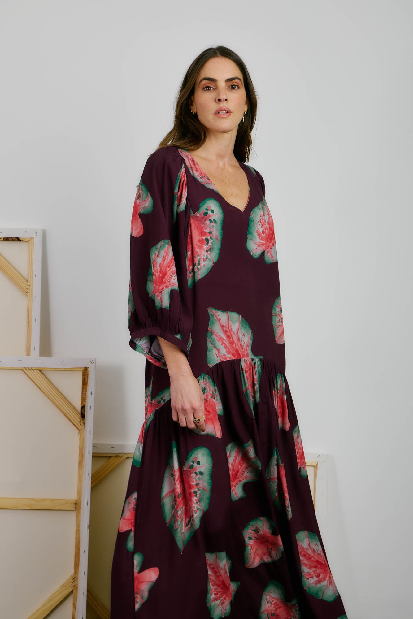 Caladium Print Dress
