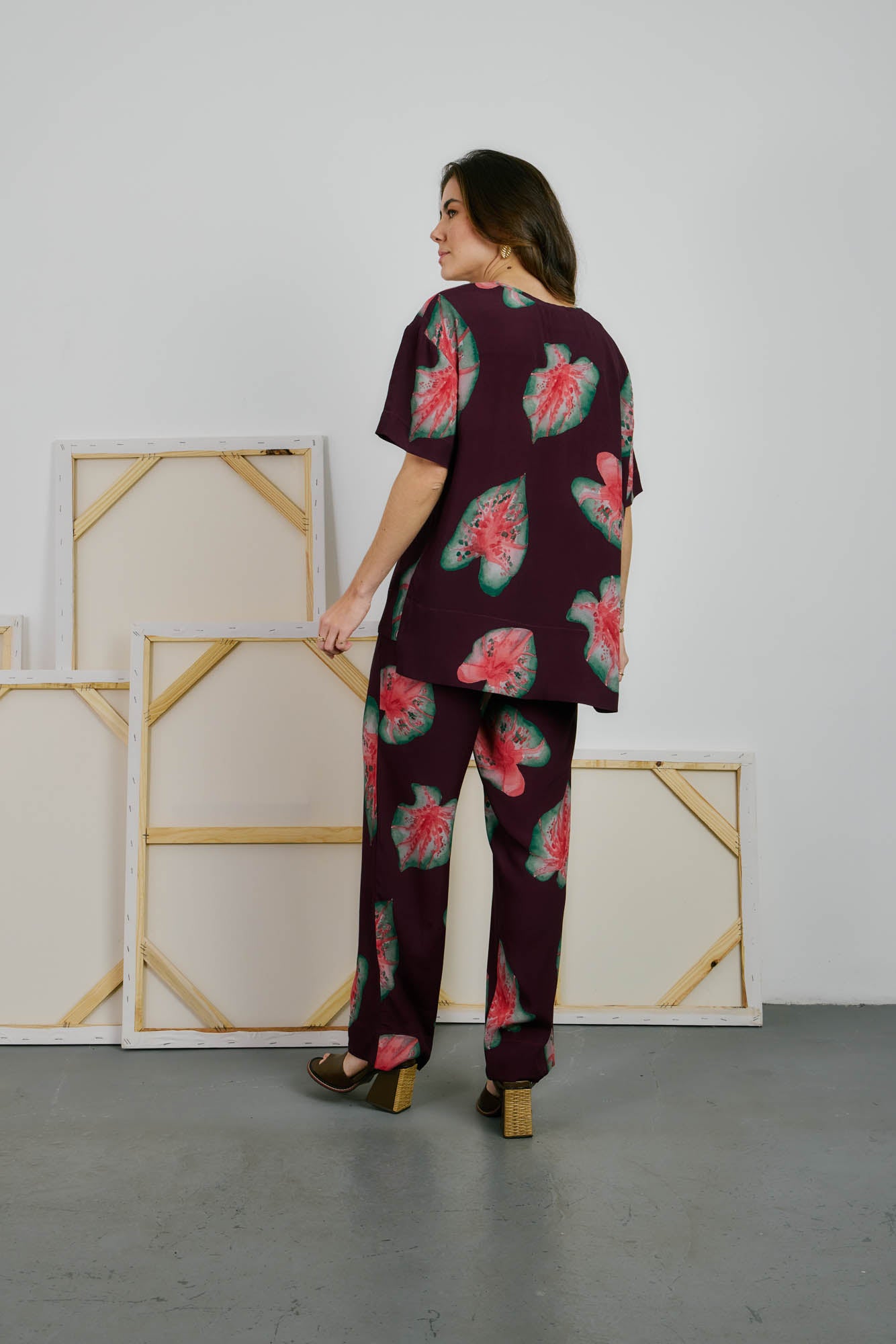 Caladium Print Blouse