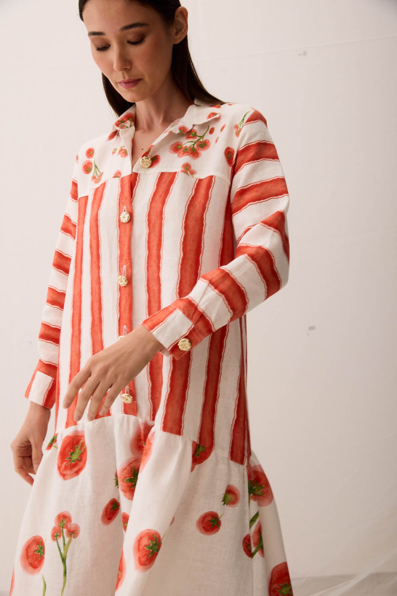 Pomodoro Mix Shirt Dress