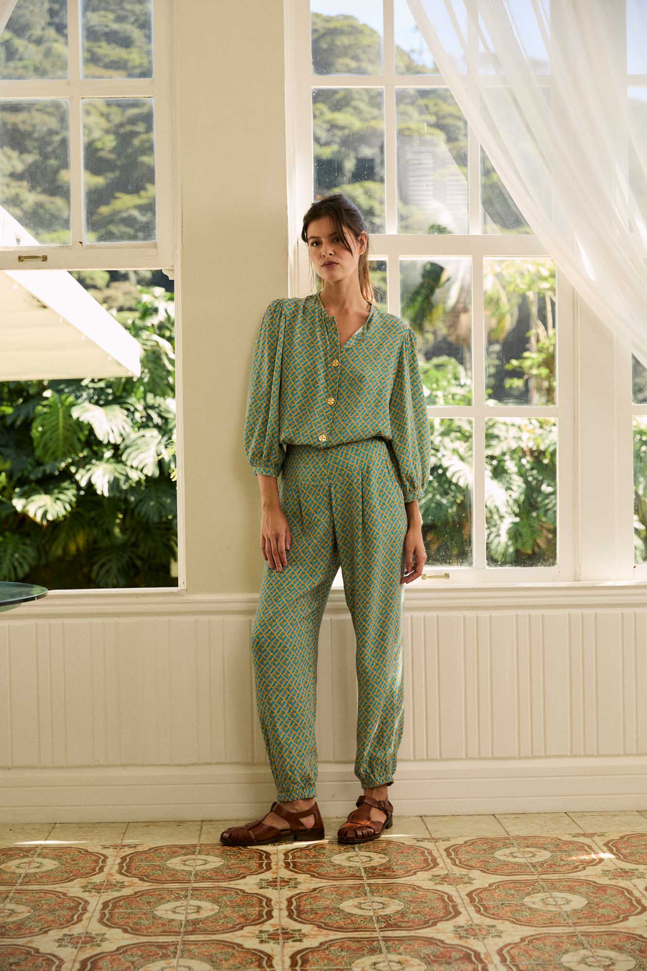 Bali Pants Est. Blue Trellis