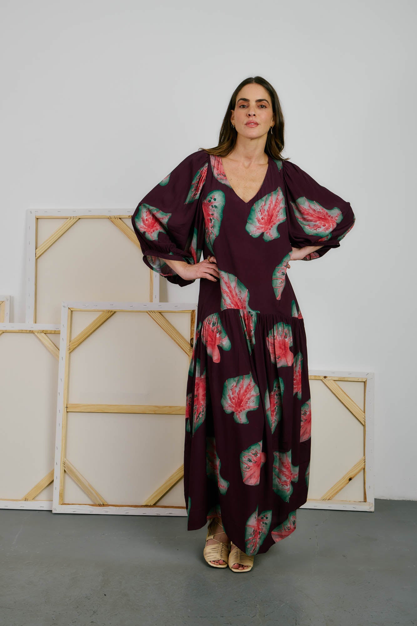 Caladium Print Dress