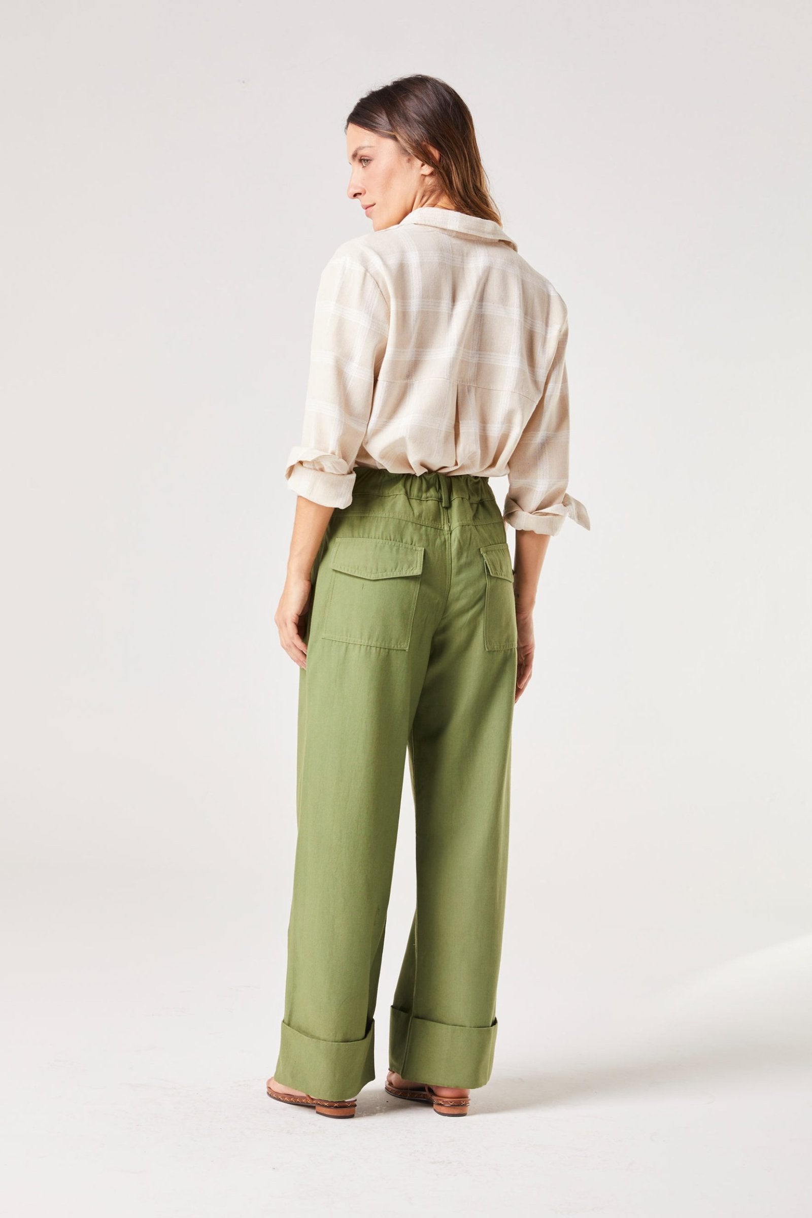 Calça Pantalona Verde Lótus