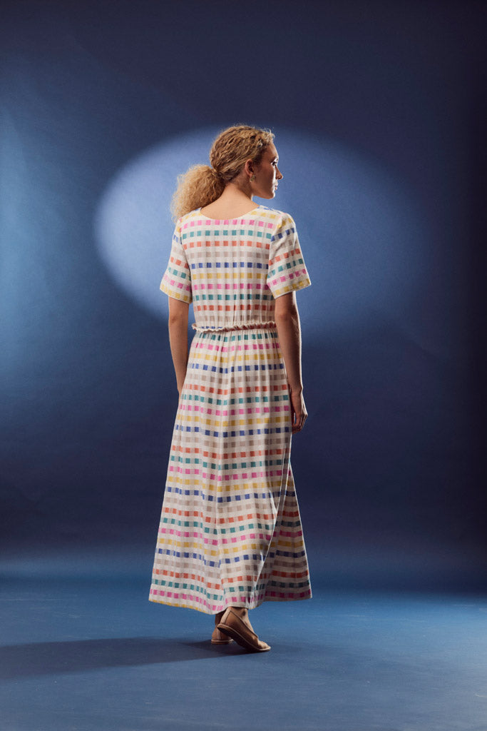 Astral Plaid Button-Down Dress