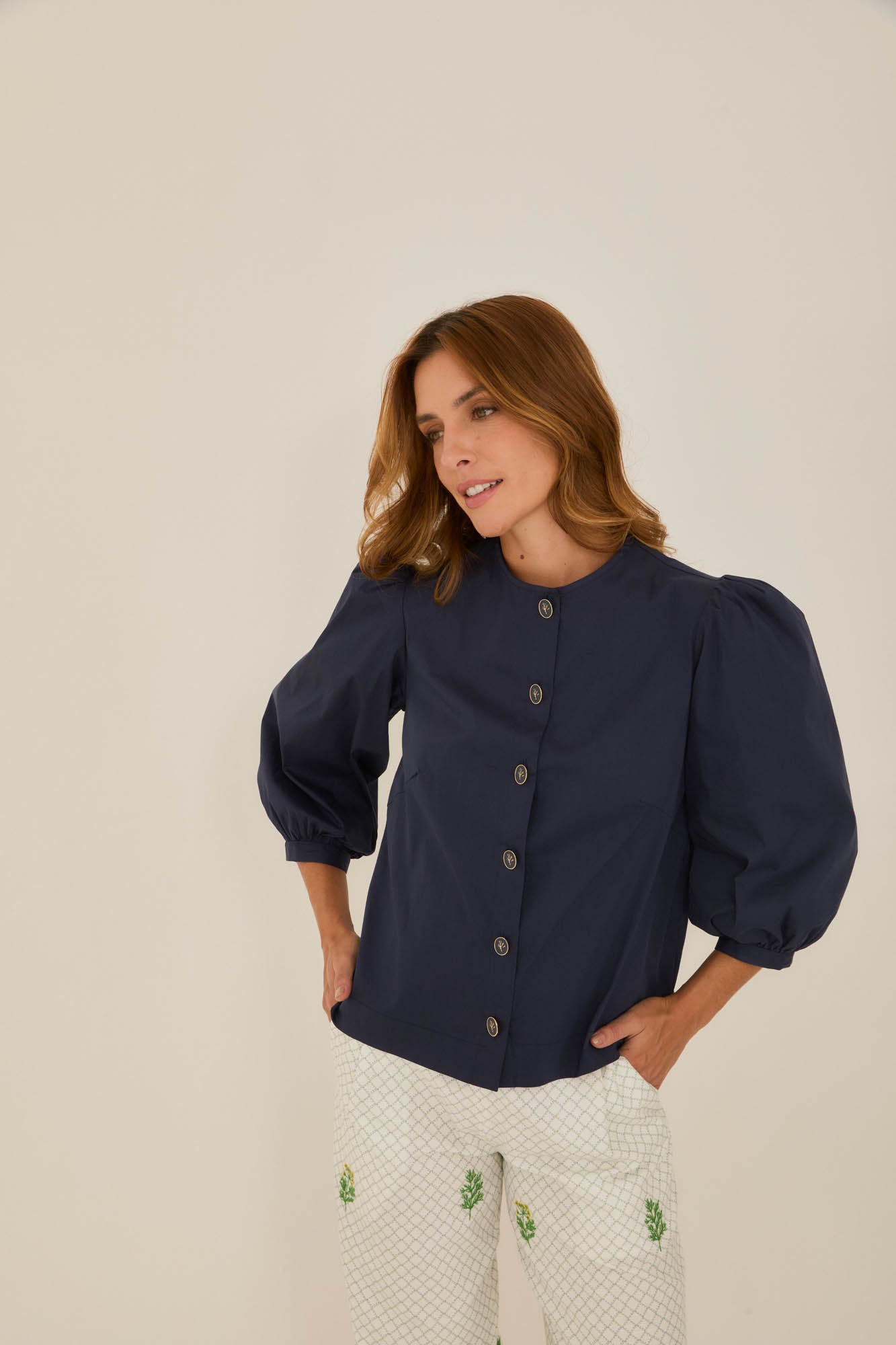 Deep Blue Button Down Shirt