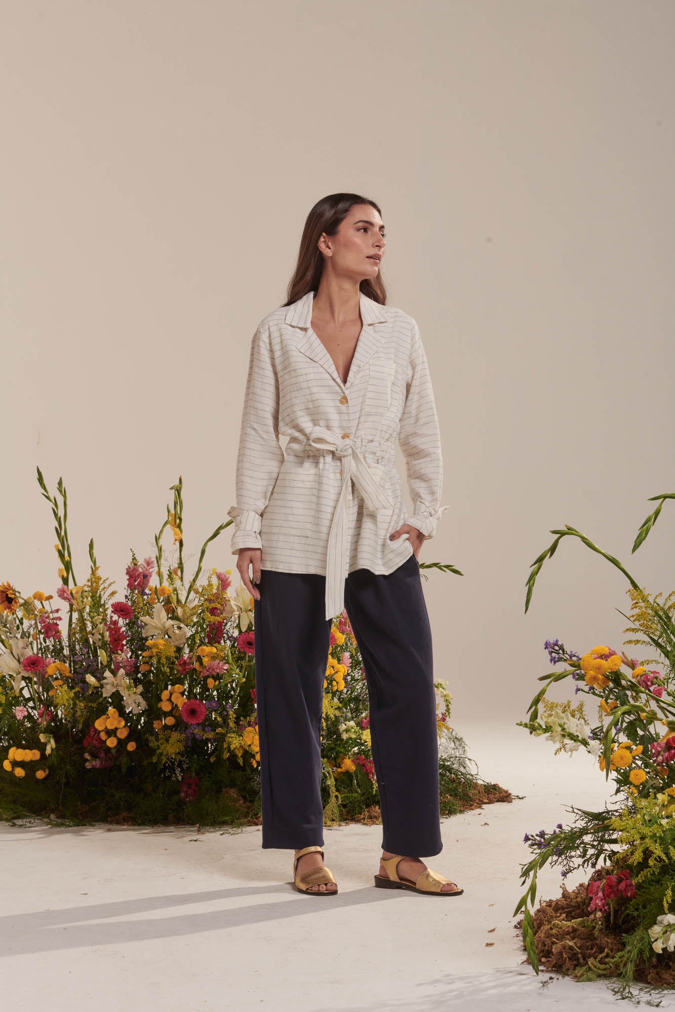 Linen pinstripe jacket