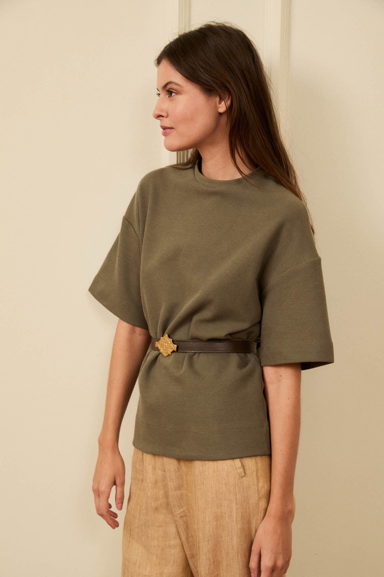 Green Pique Mesh T-Shirt