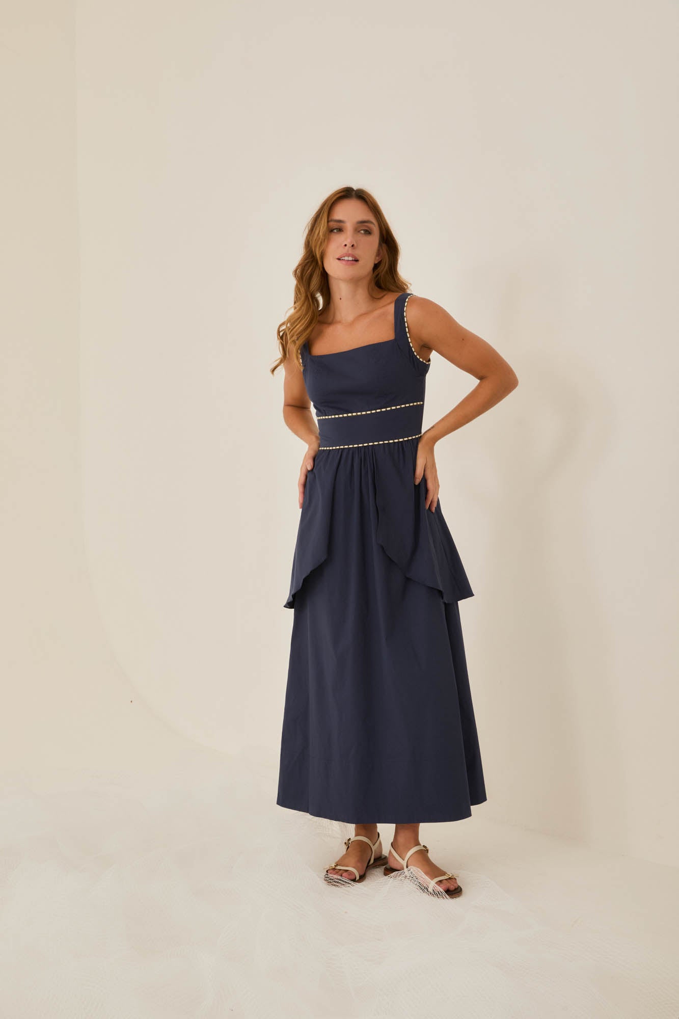 Deep Blue Ruffled Dress