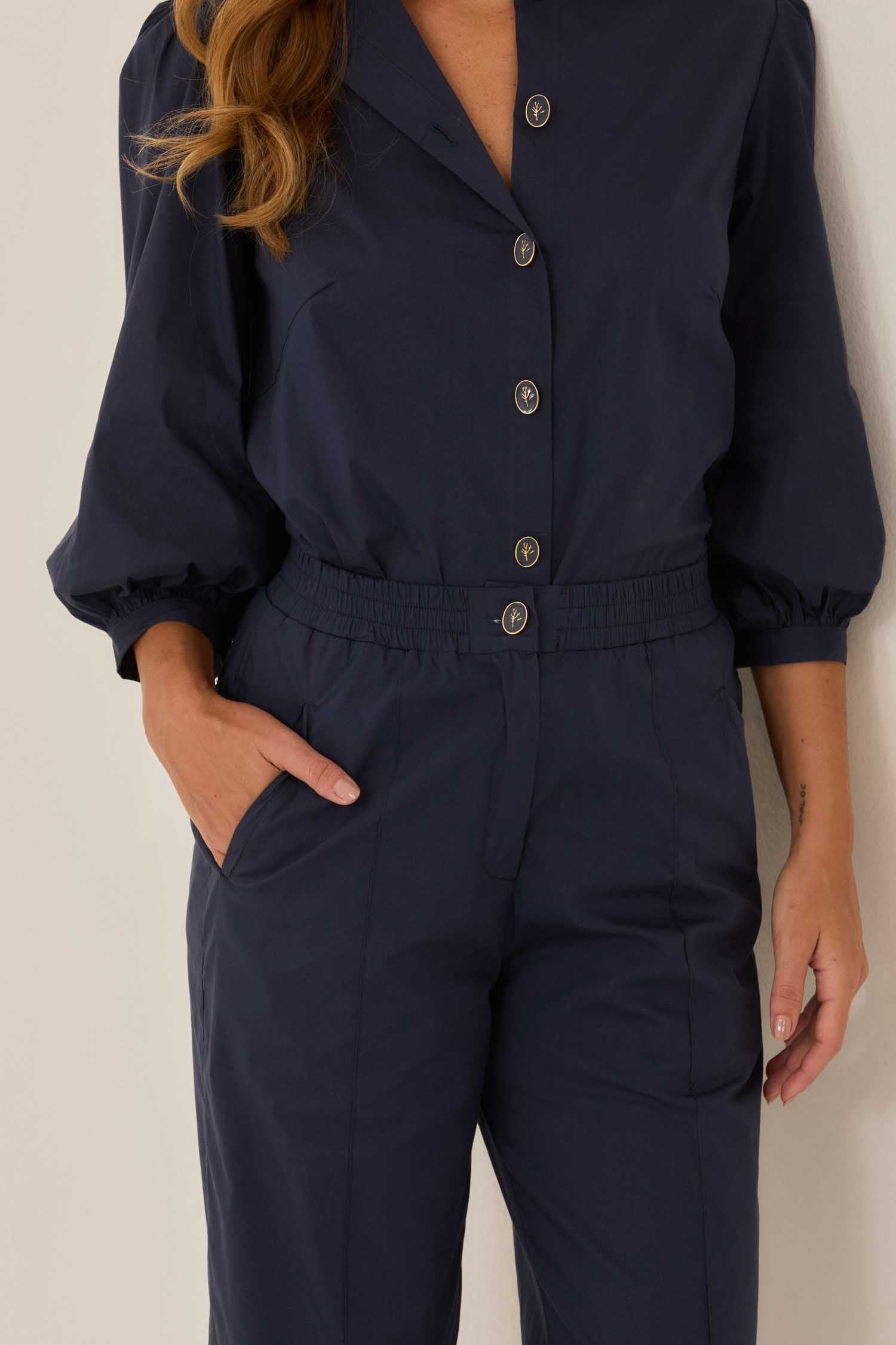 Deep Blue Button Down Shirt