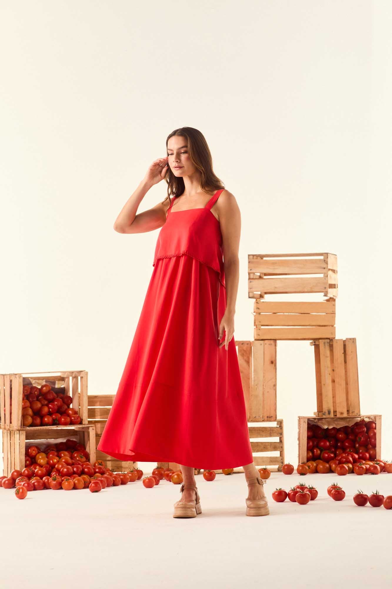 Red Bloody Mary Strap Dress