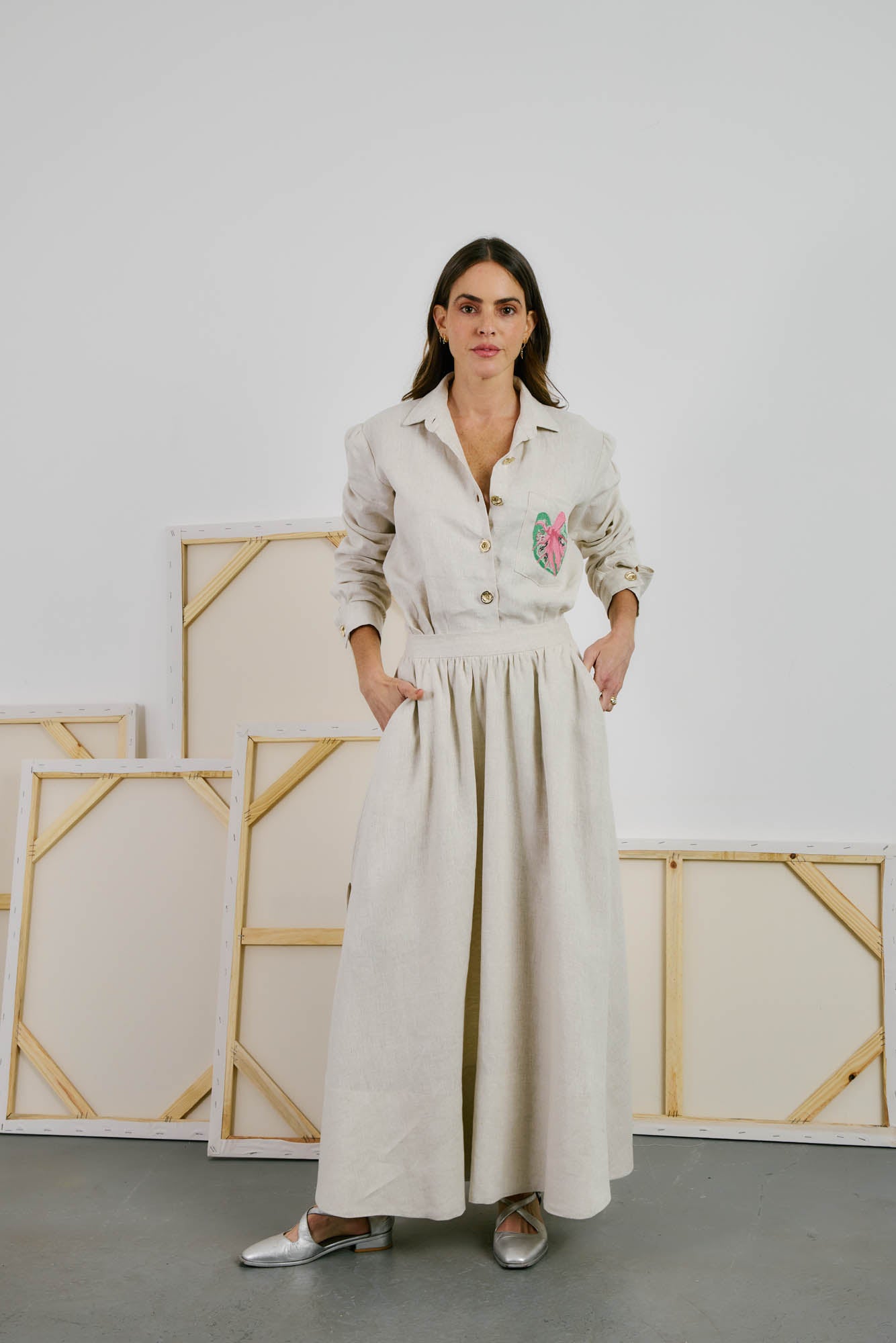 Natural Linen Skirt
