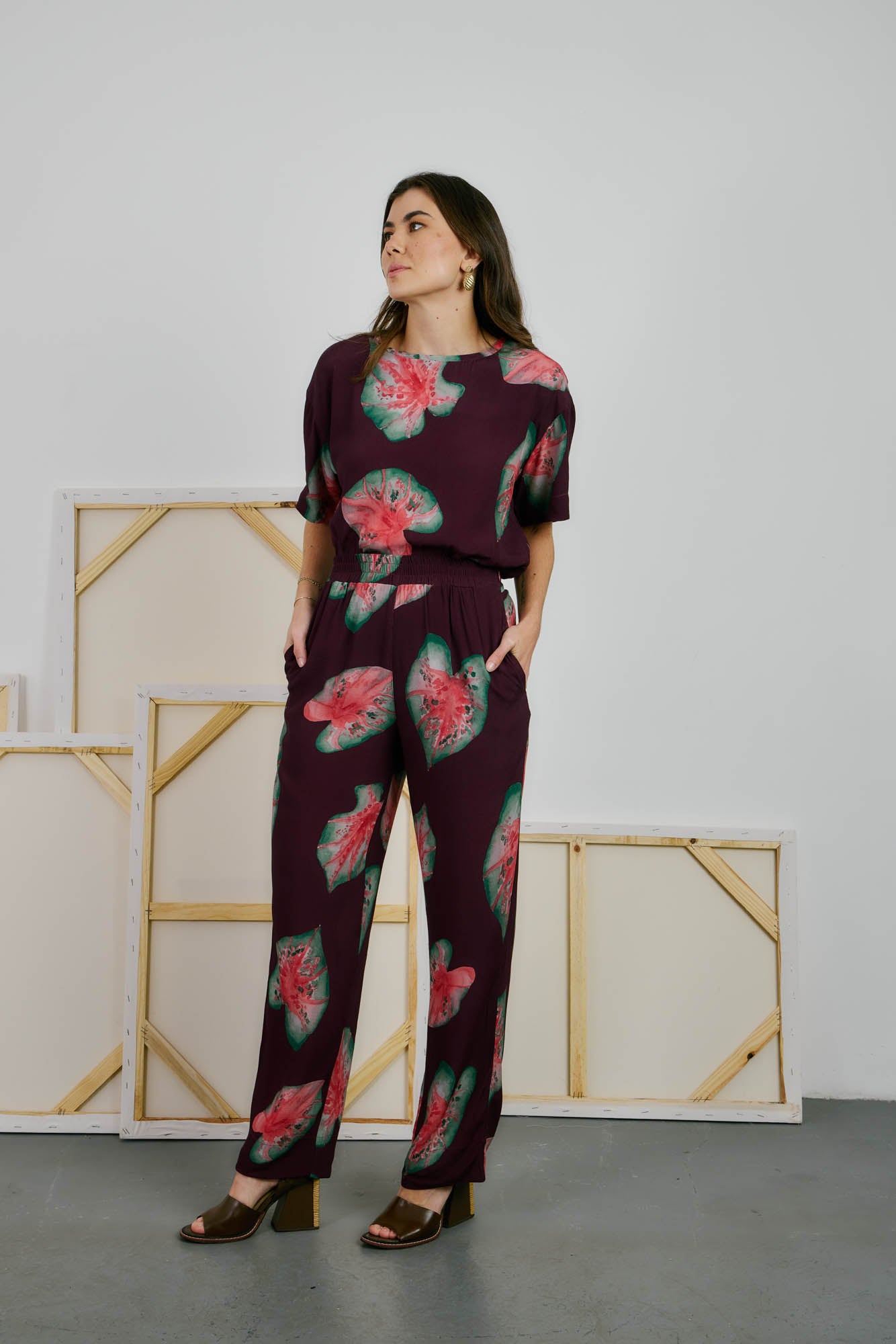 Caladium Print Trousers