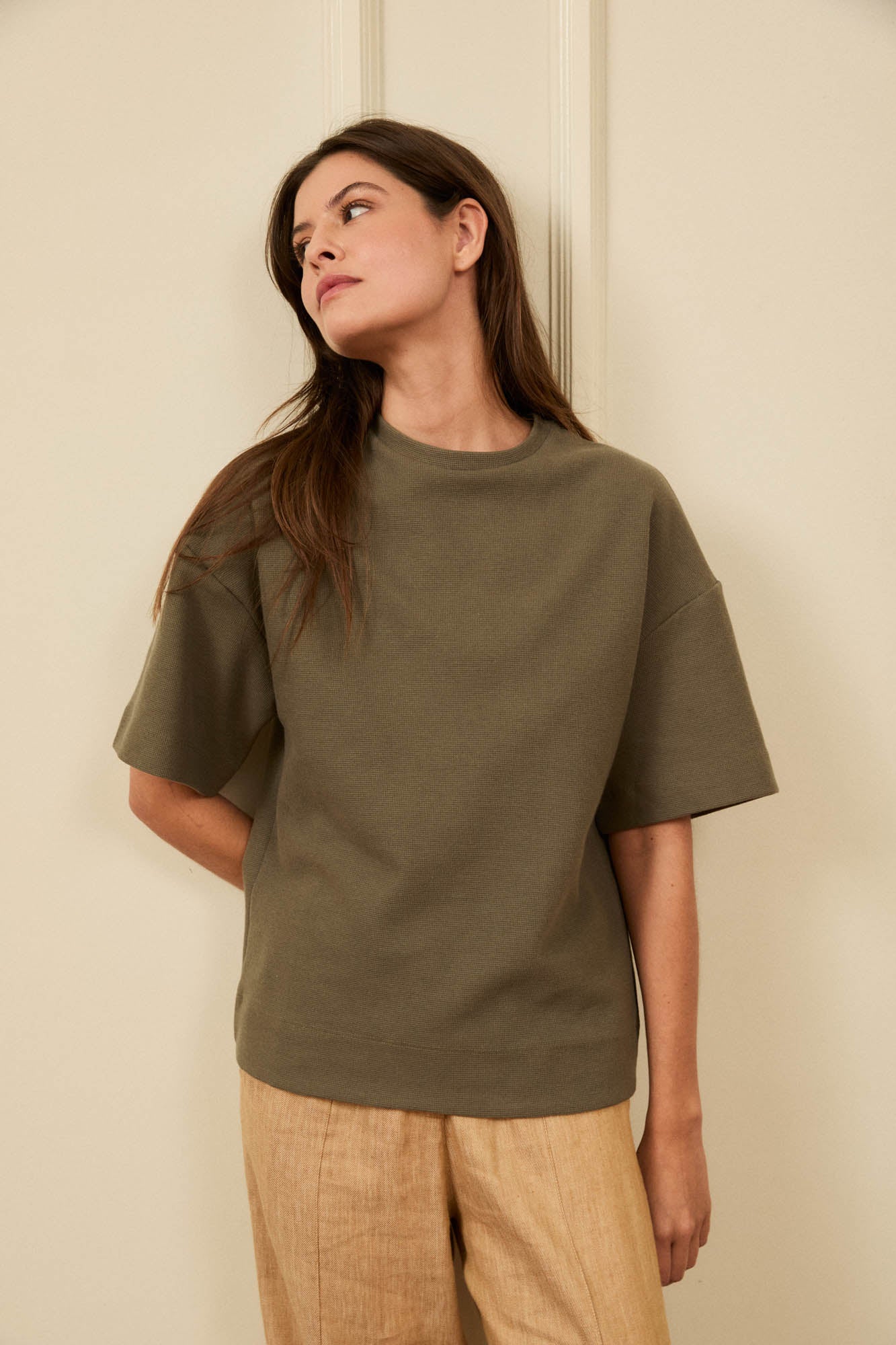 Green Pique Mesh T-Shirt