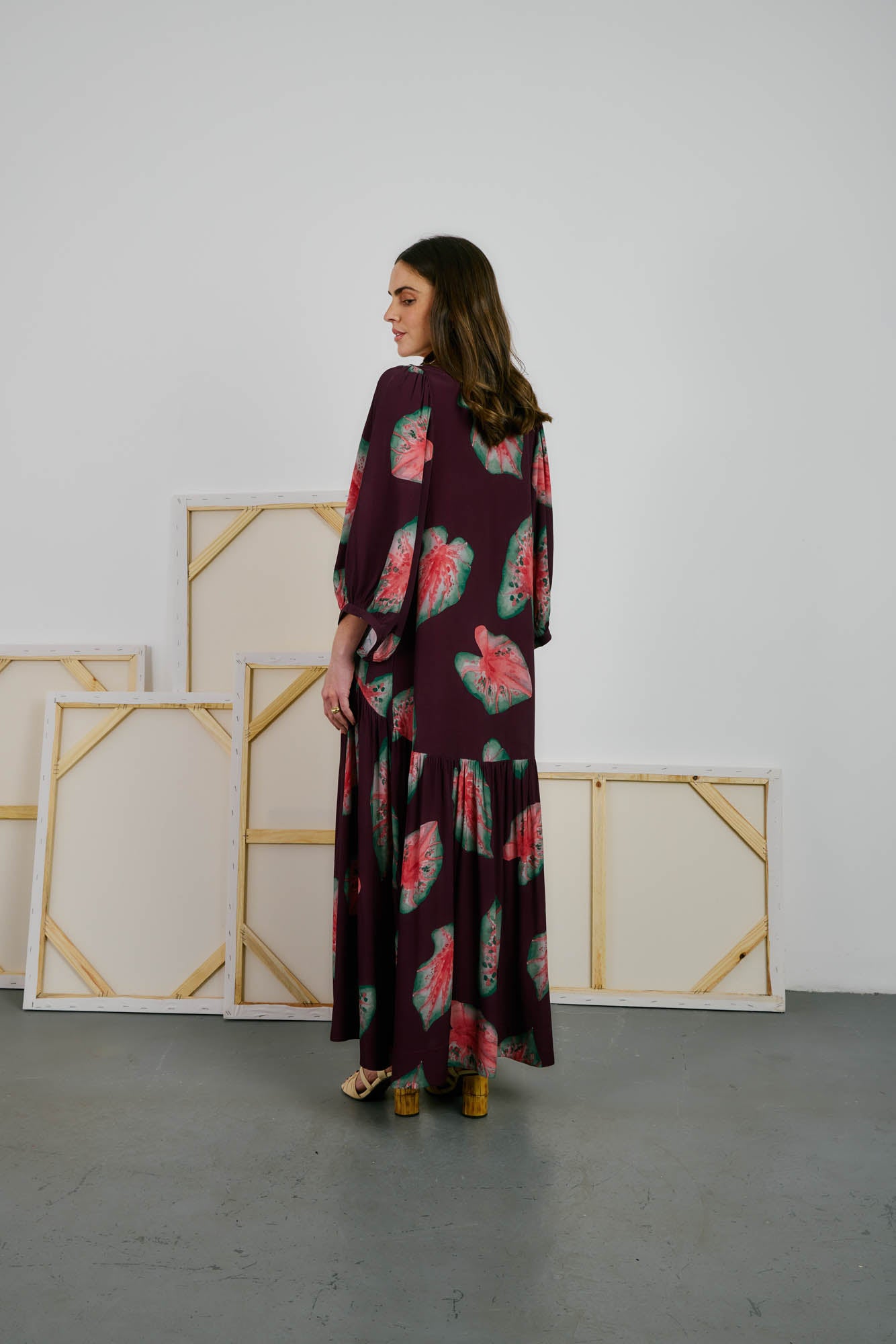 Caladium Print Dress