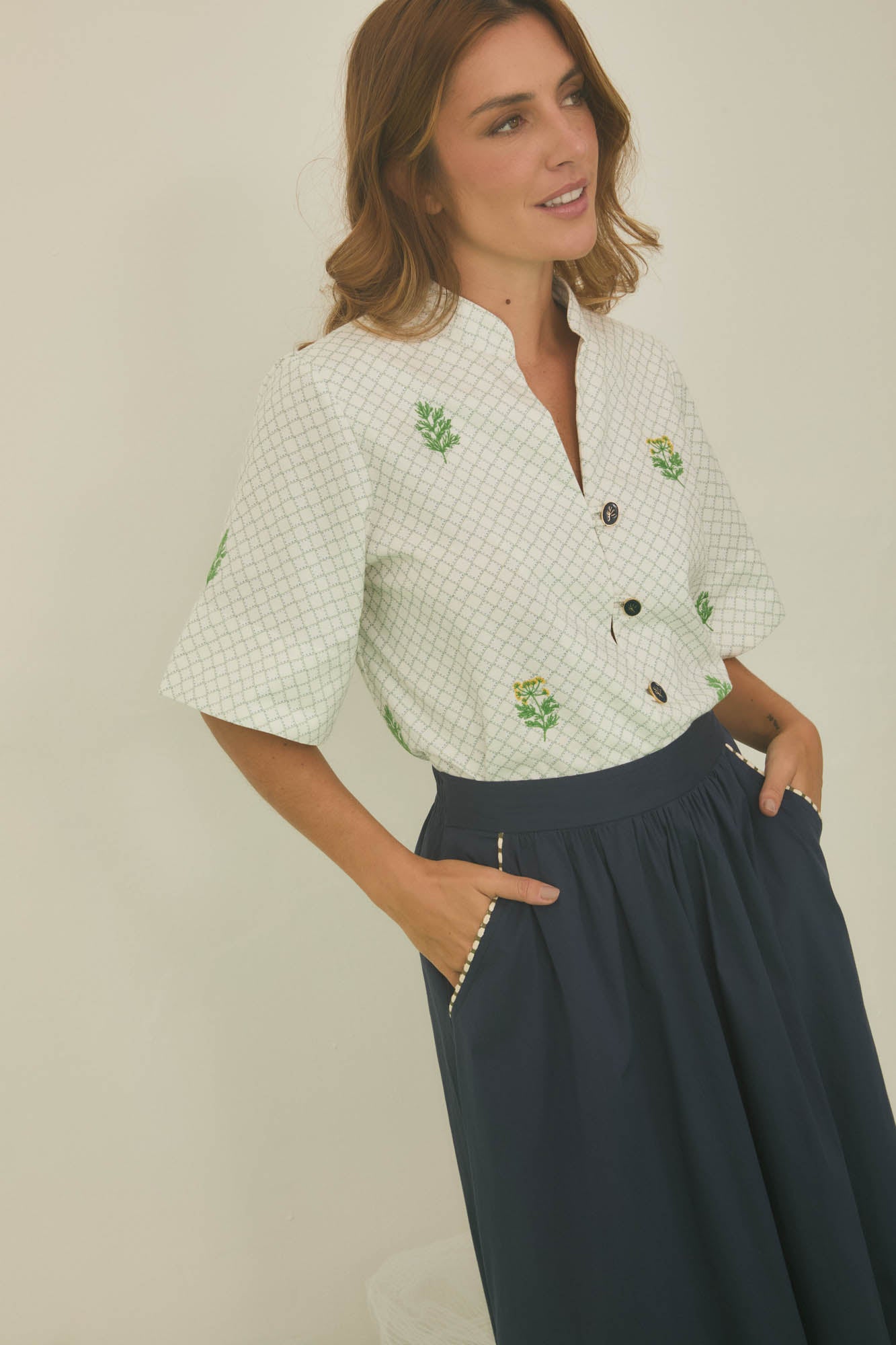 Embroidered Dill Blouse