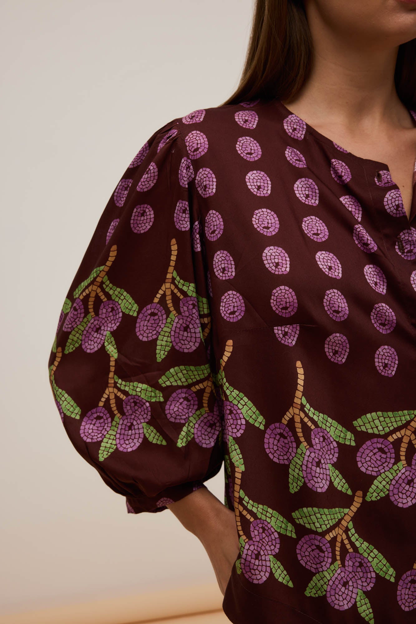Blusa Manga Bufante Oliva
