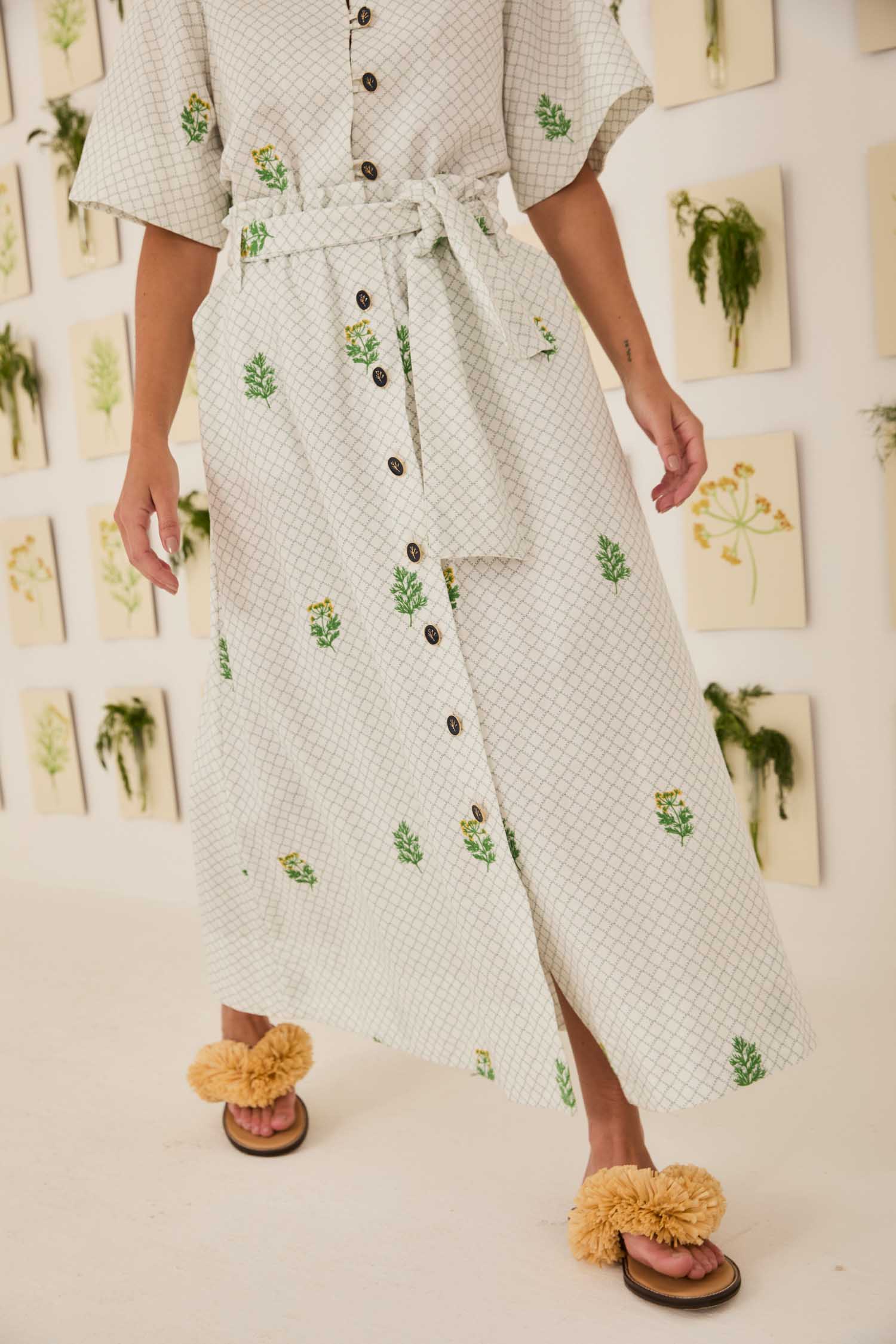 Embroidered Dill Skirt