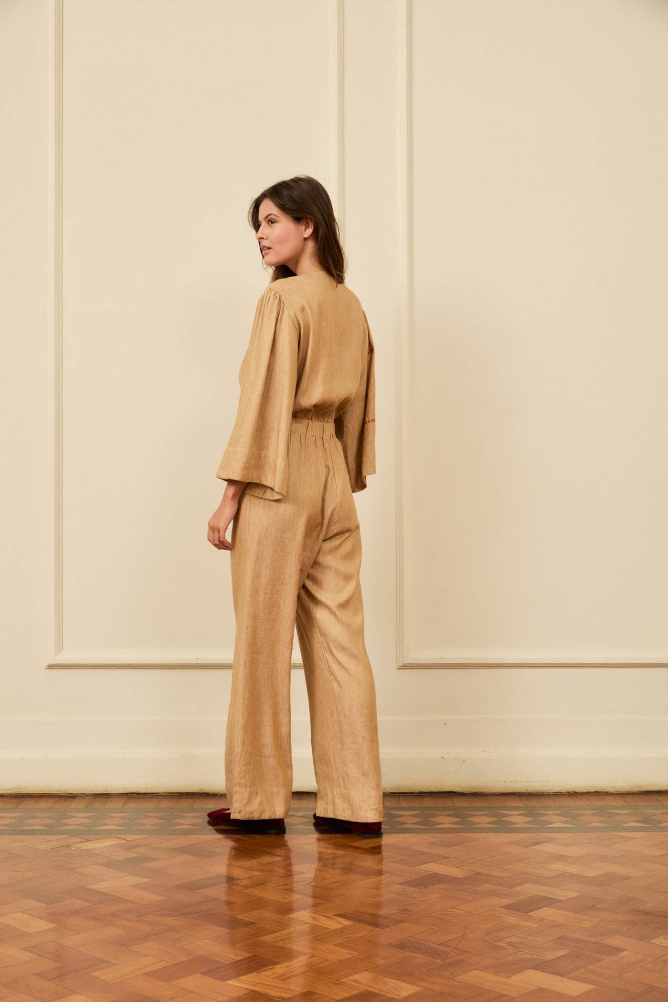 Straw Embroidered Jumpsuit