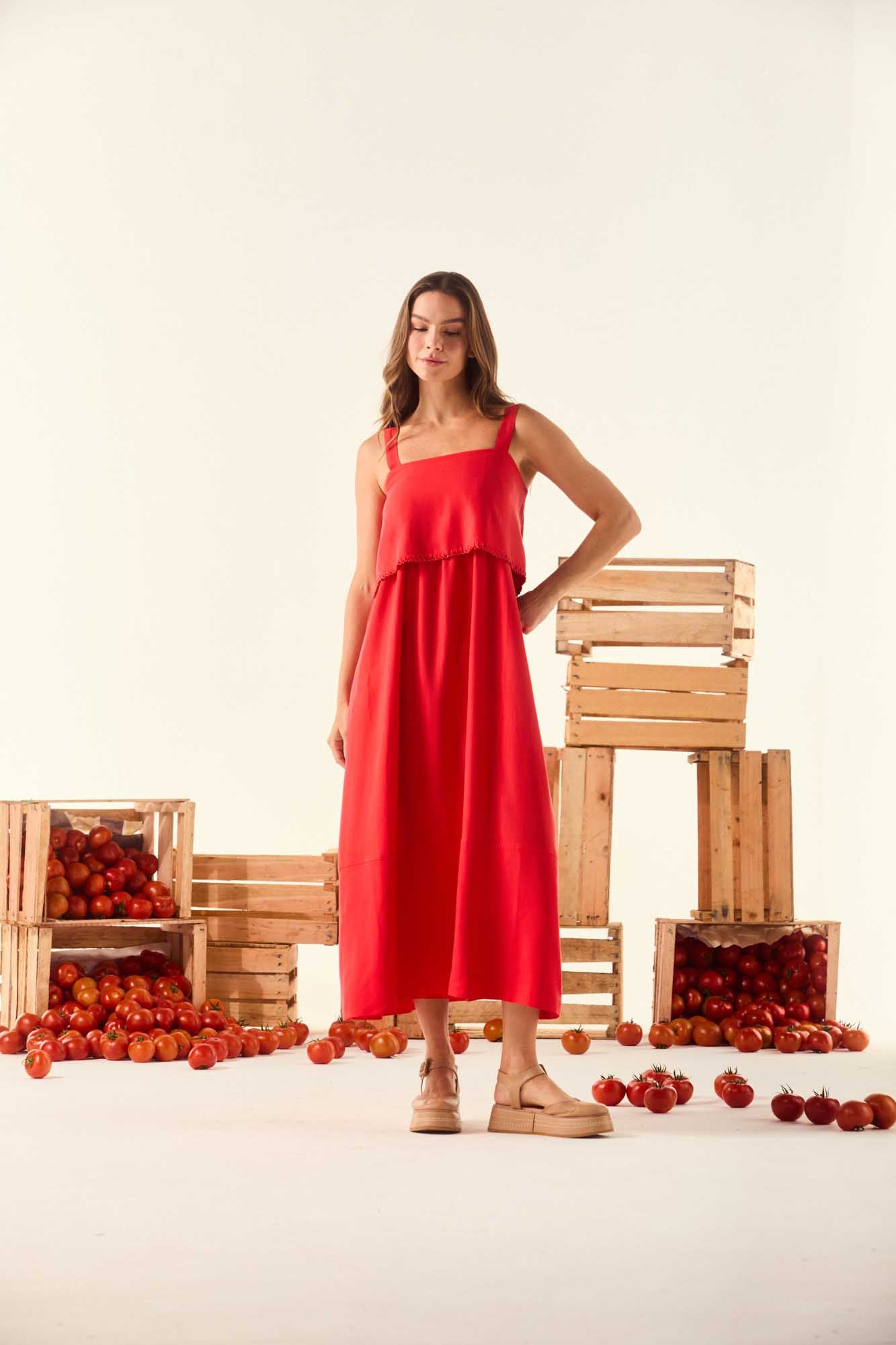 Red Bloody Mary Strap Dress