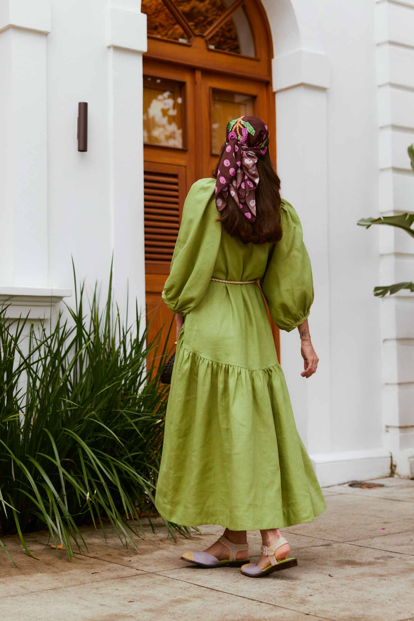 Vestido Franzido Verde Oliveira