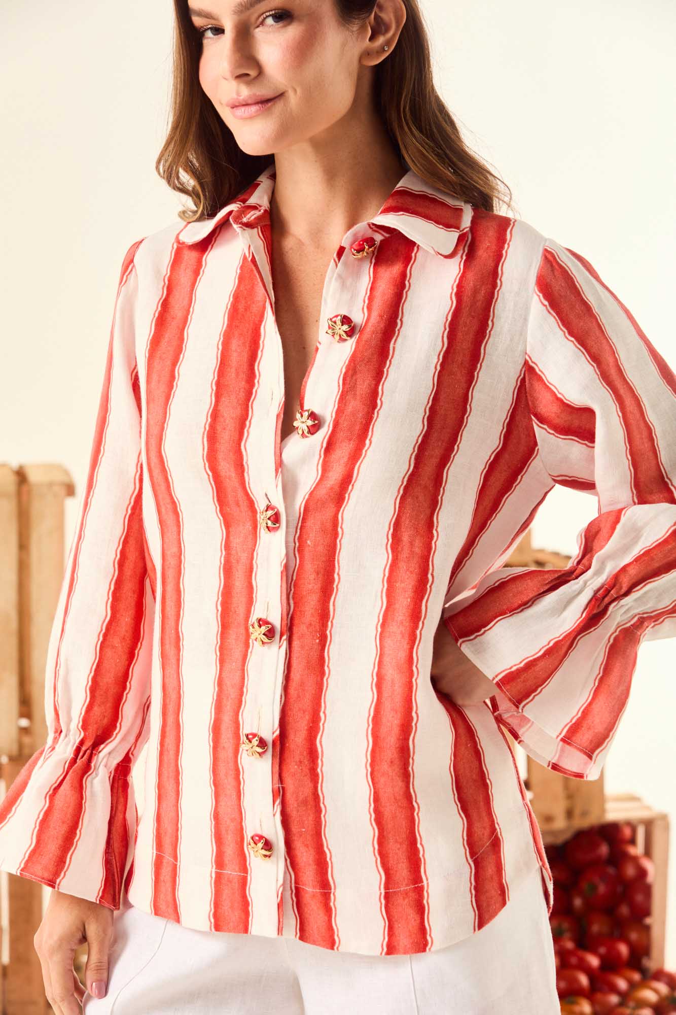 Curved Roman Collar Shirt