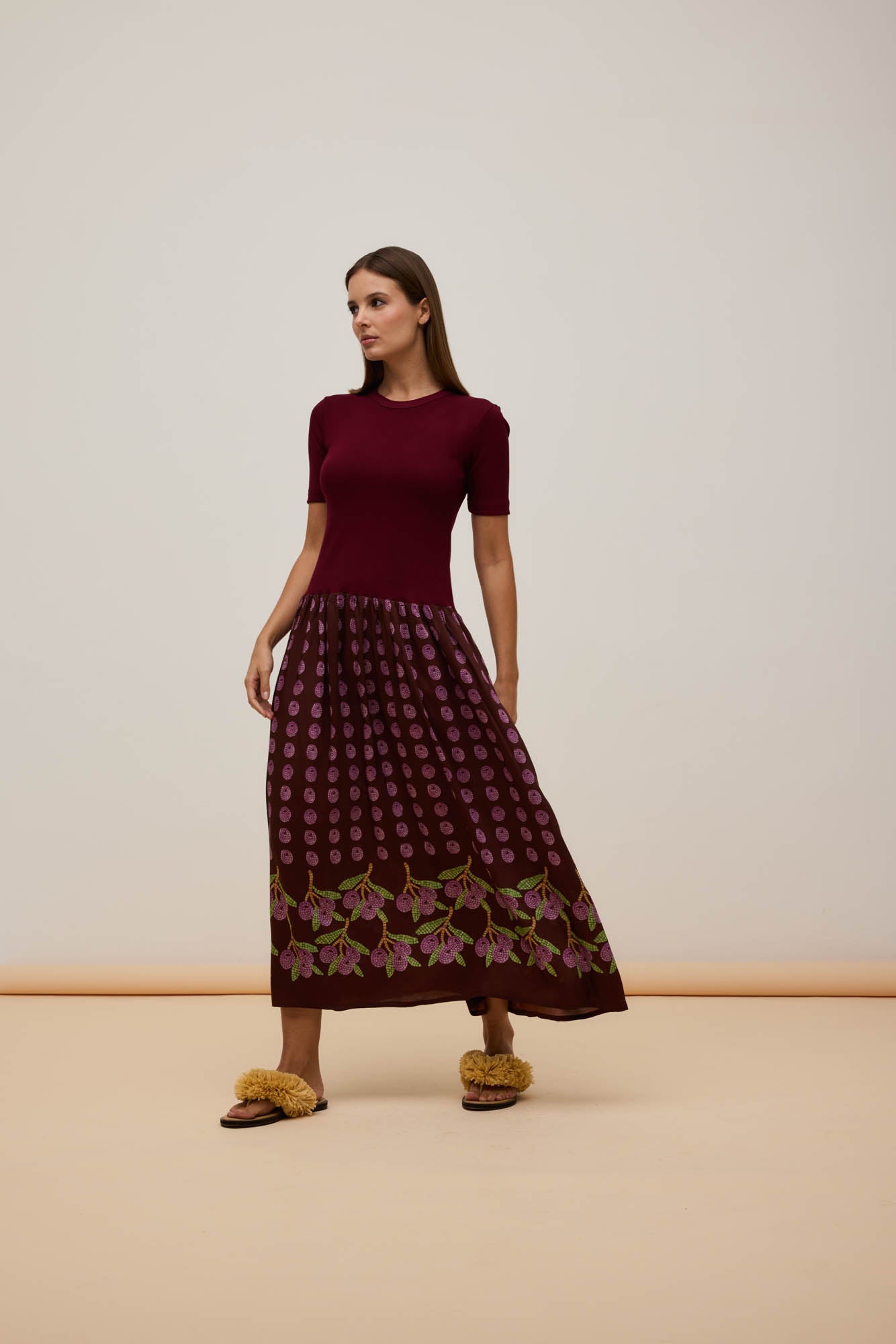 Vestido Mix Malha Oliva
