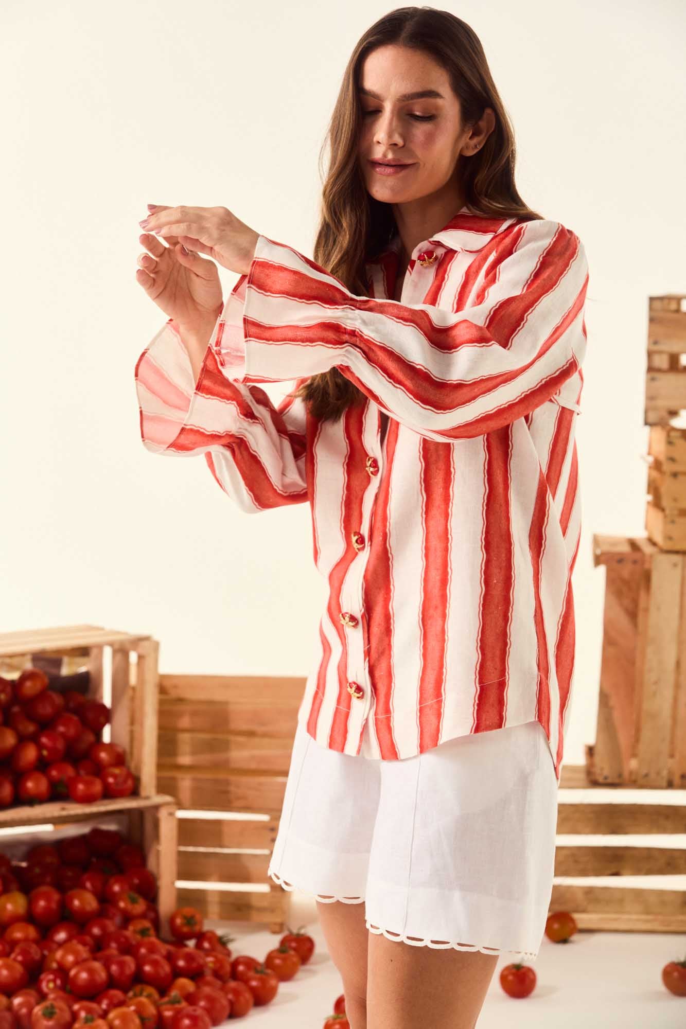 Curved Roman Collar Shirt