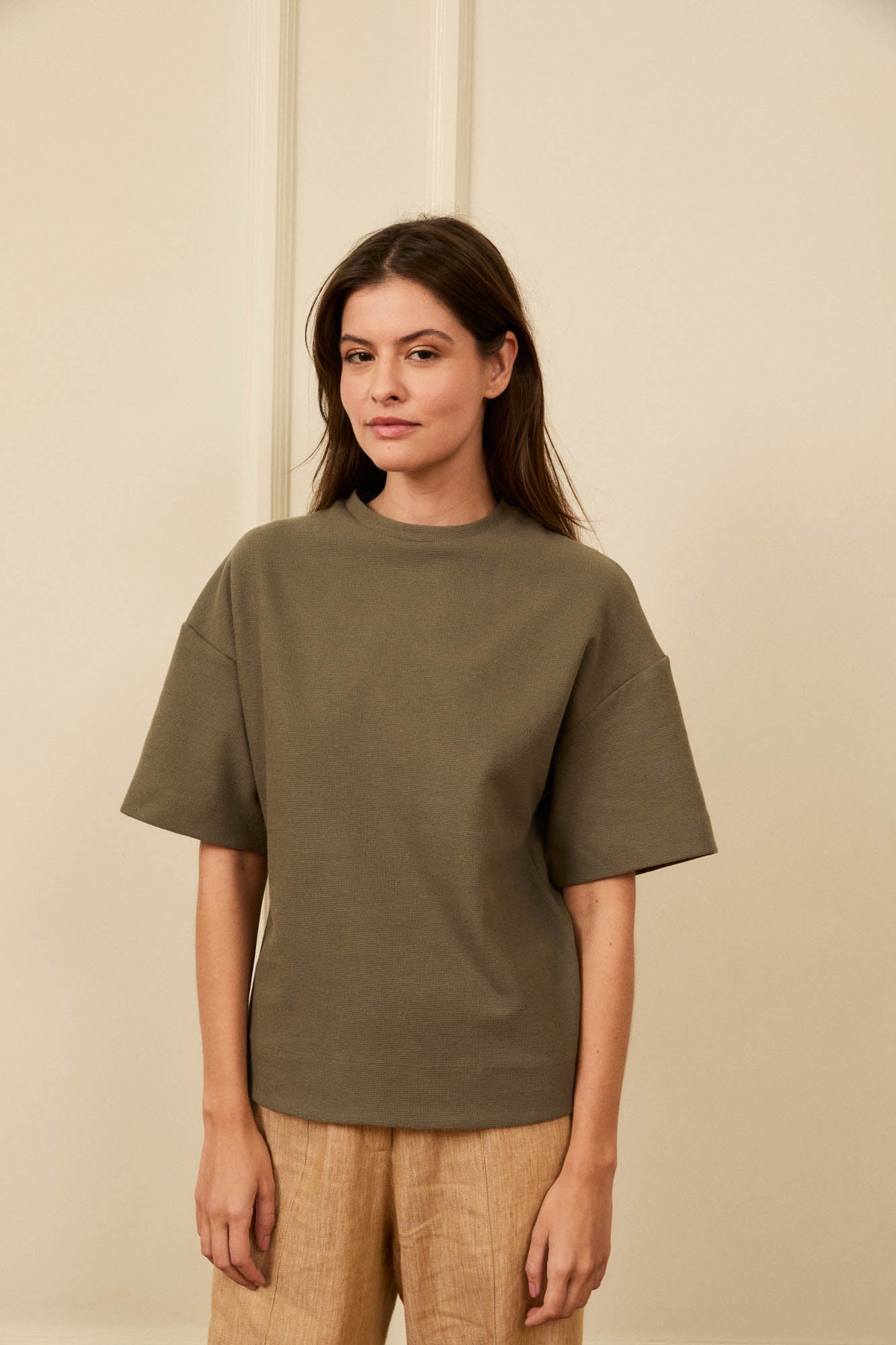 Green Pique Mesh T-Shirt