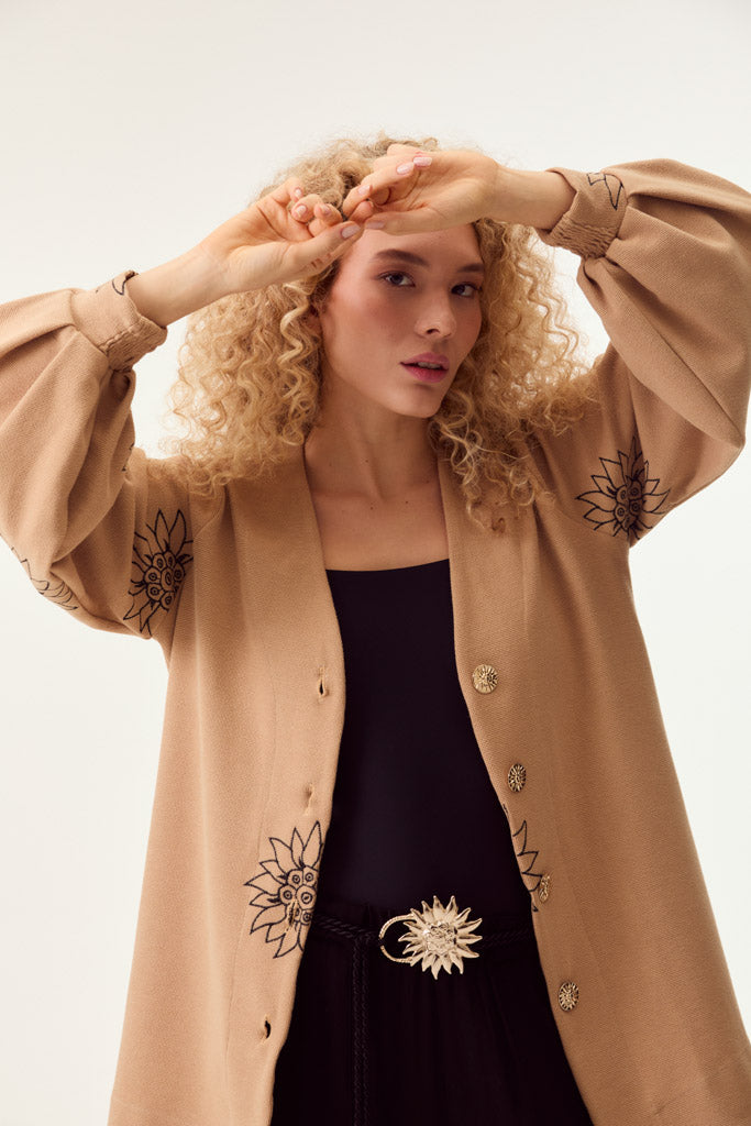 Comfy Embroidered Cardigan