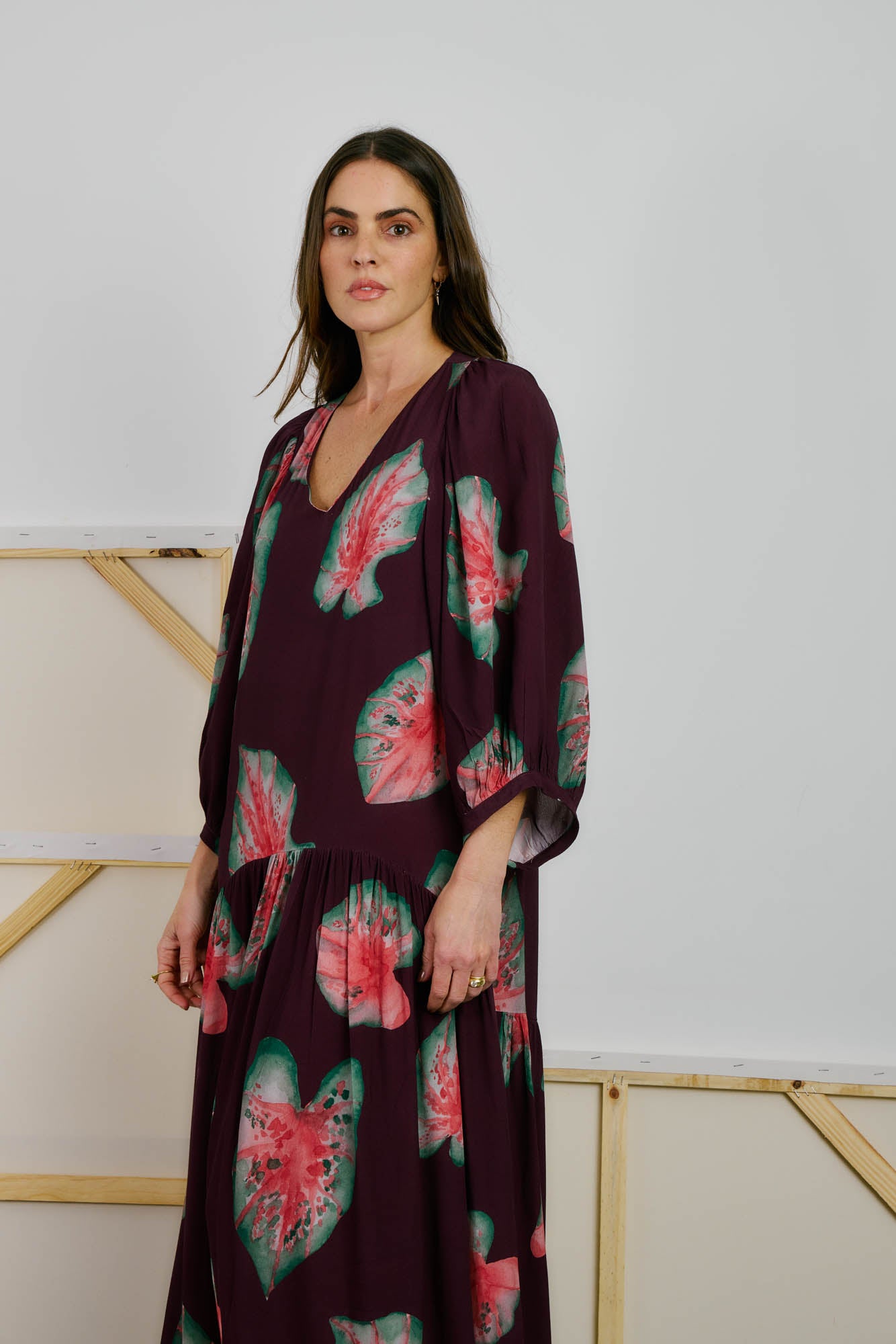 Caladium Print Dress