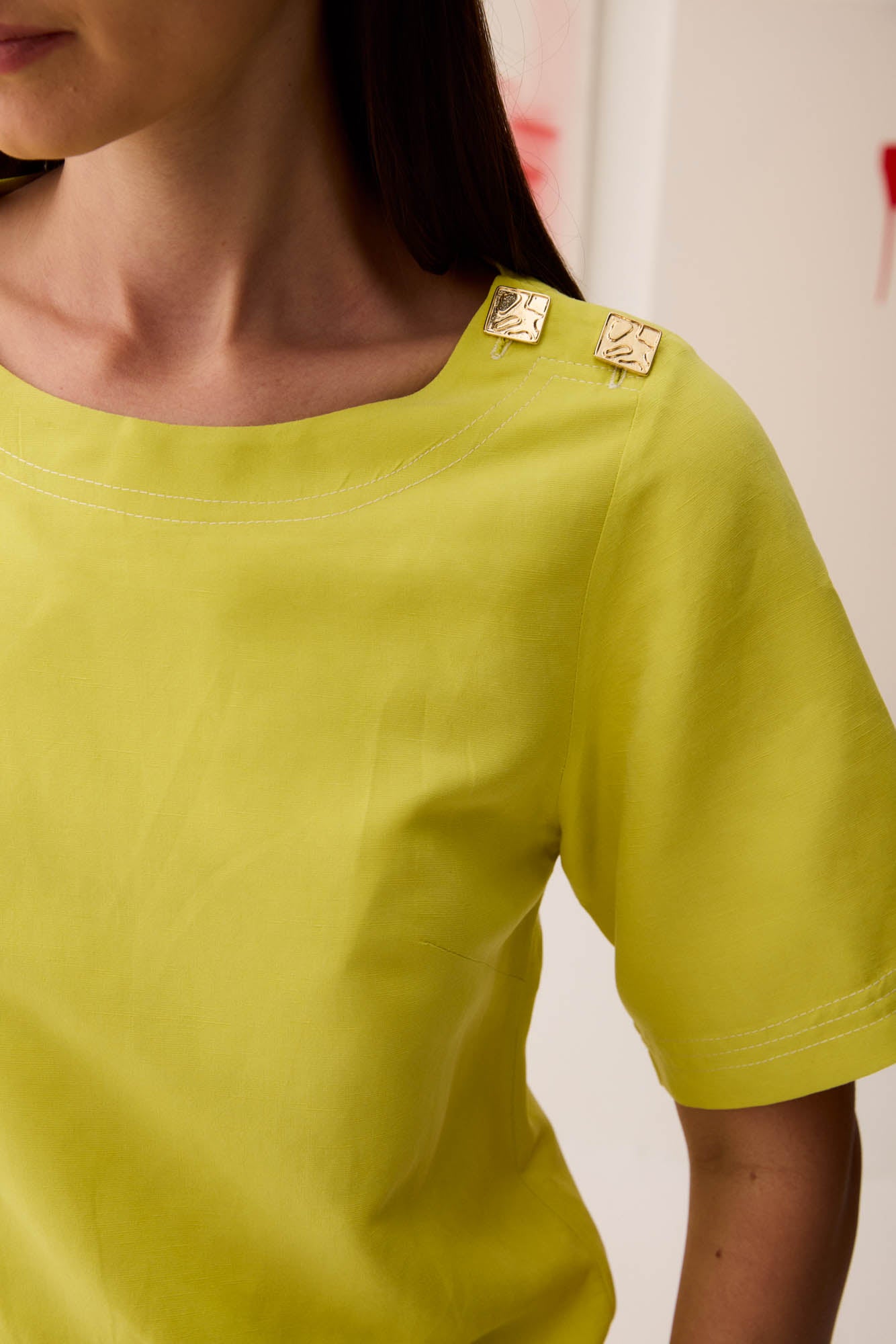 Yellow Wrap Blouse