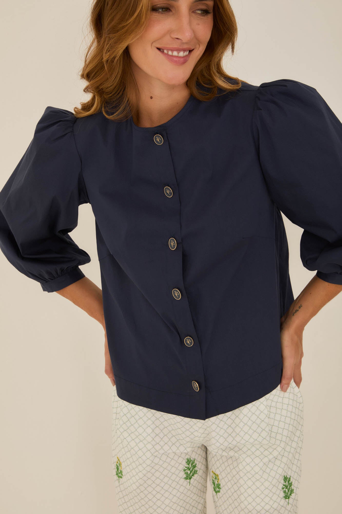 Deep Blue Button Down Shirt