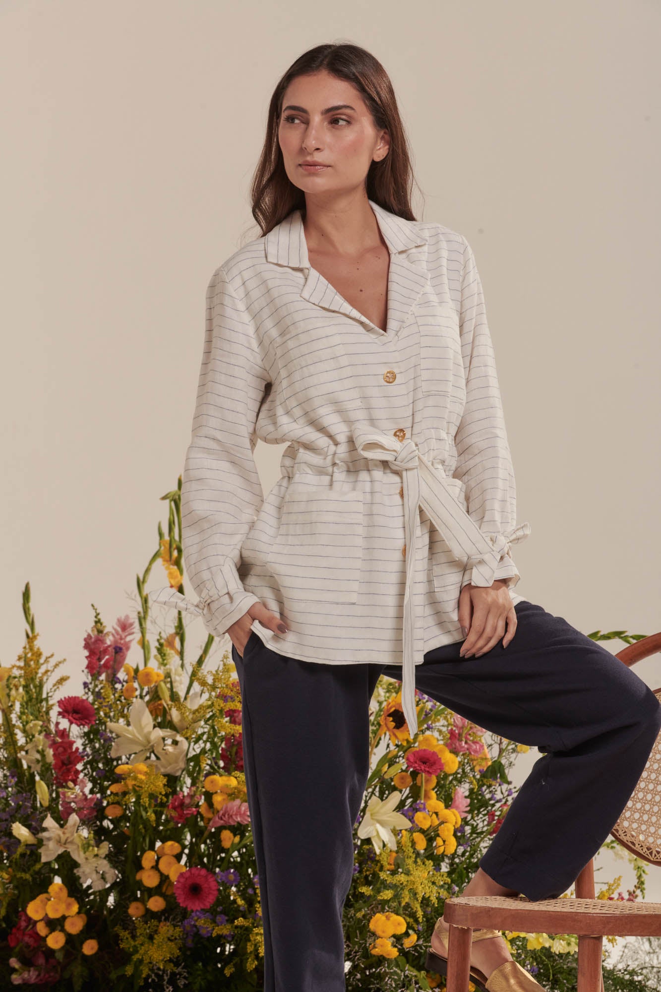 Linen pinstripe jacket