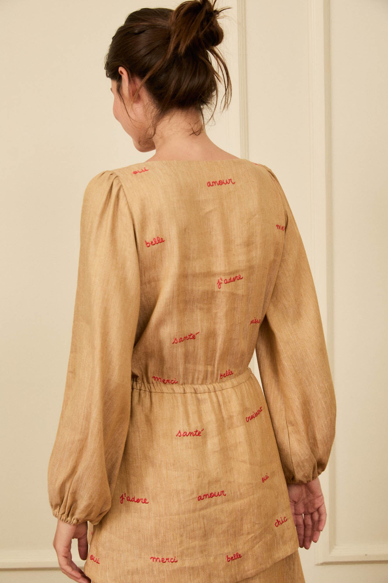 Embroidered Straw Dress