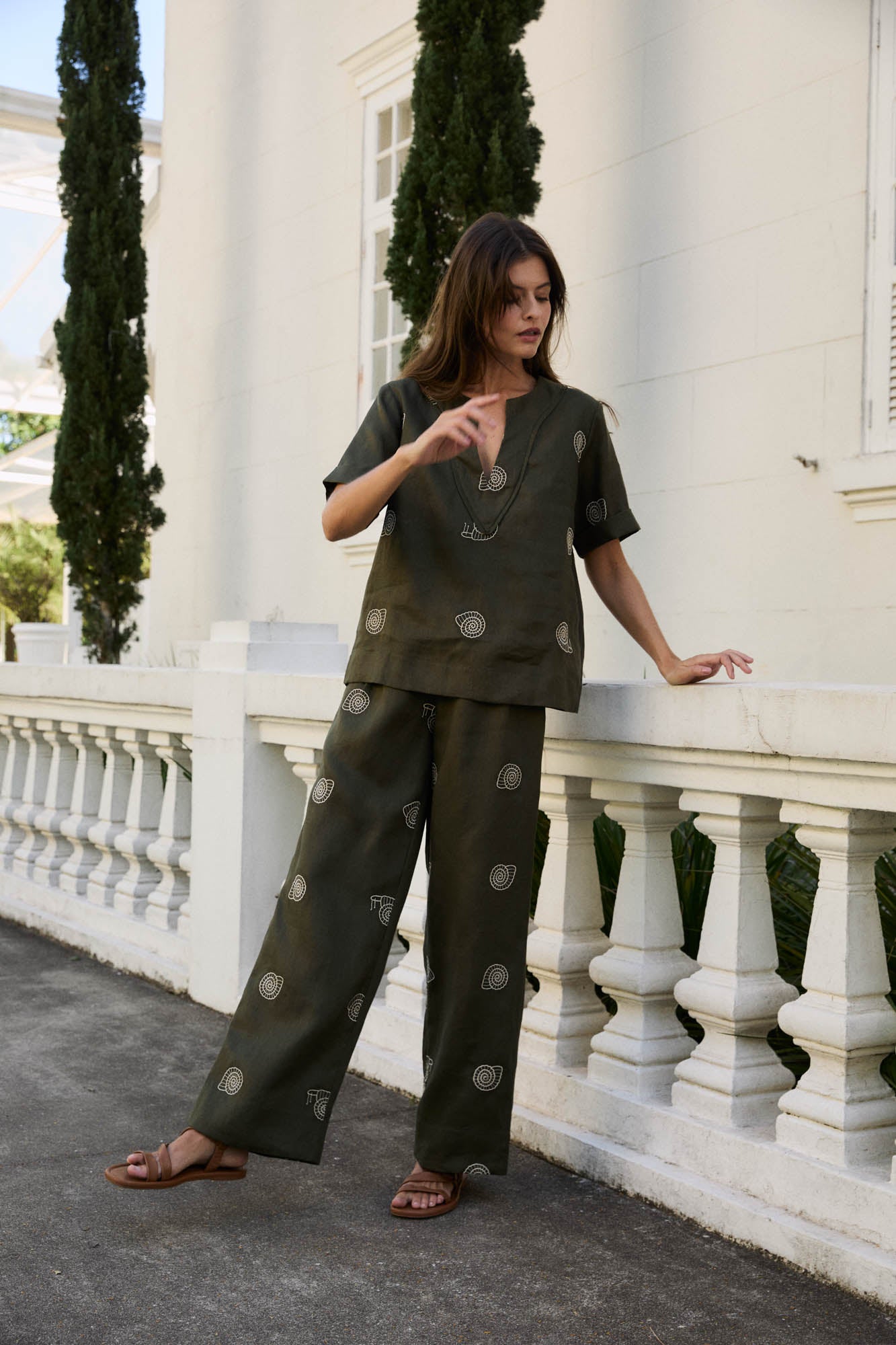 Escargot Embroidered Blouse