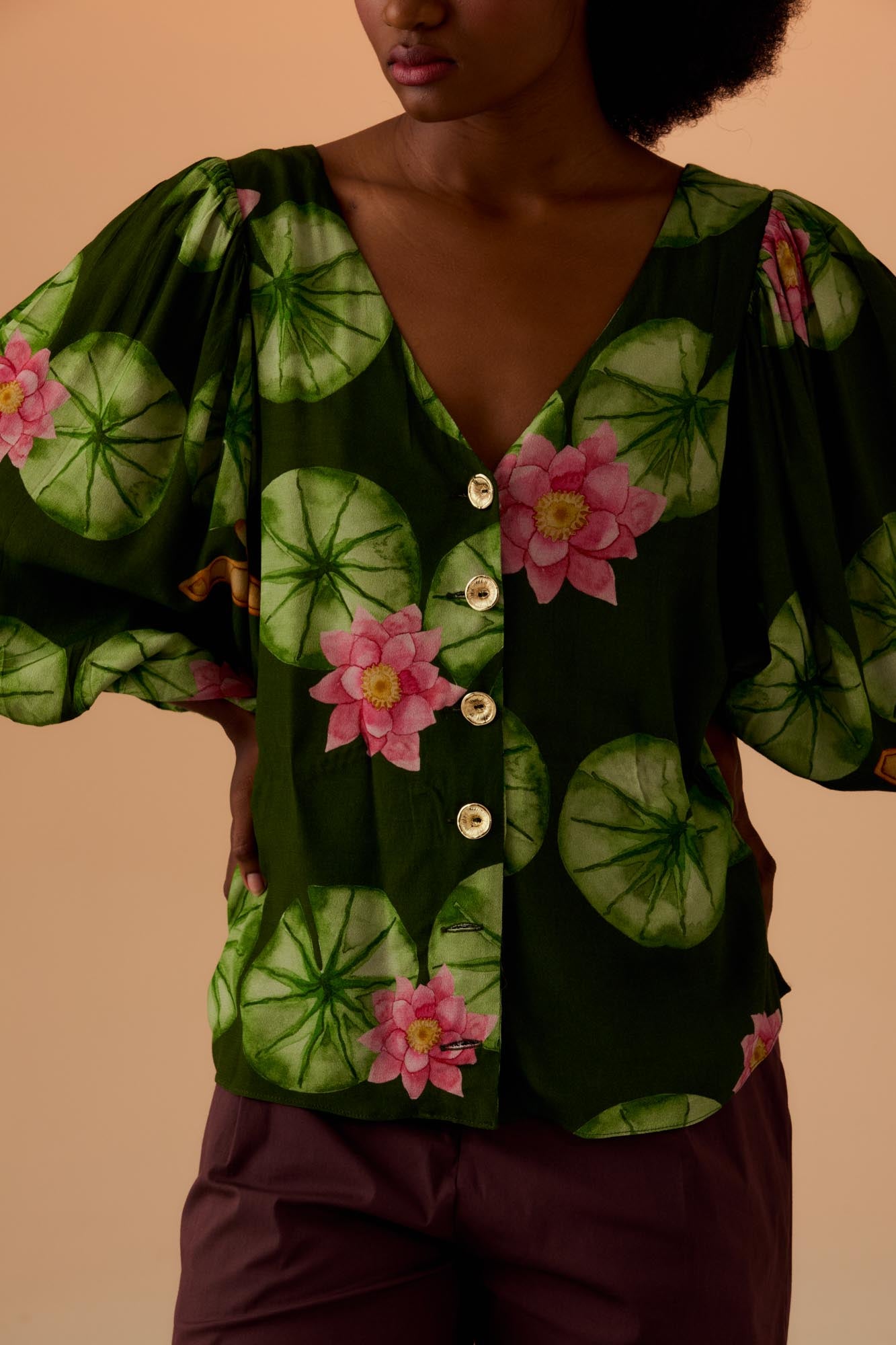 Victoria Regia Button-Down Blouse