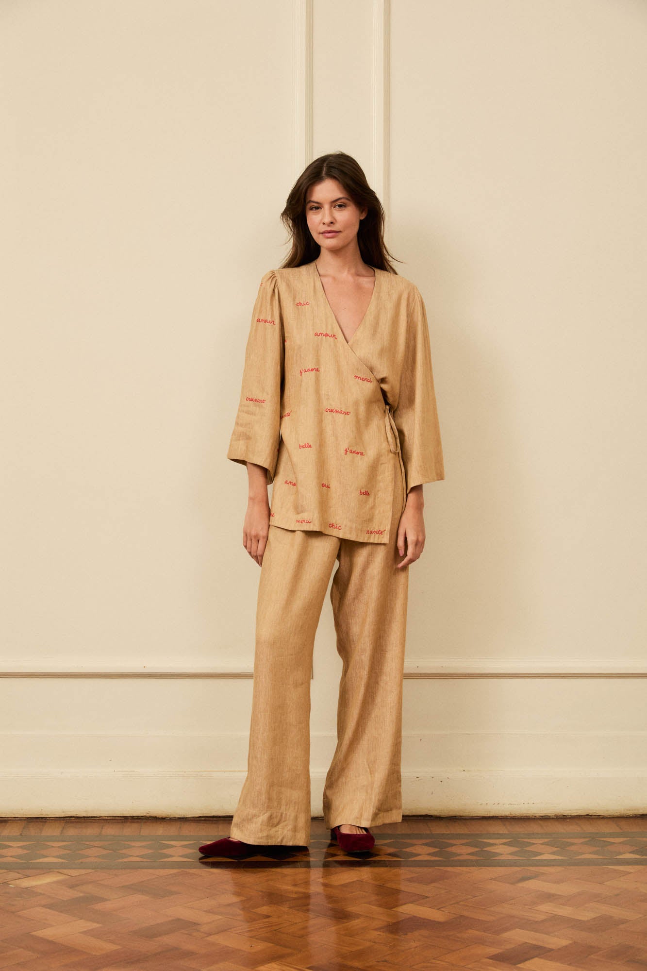 Straw Embroidered Jumpsuit