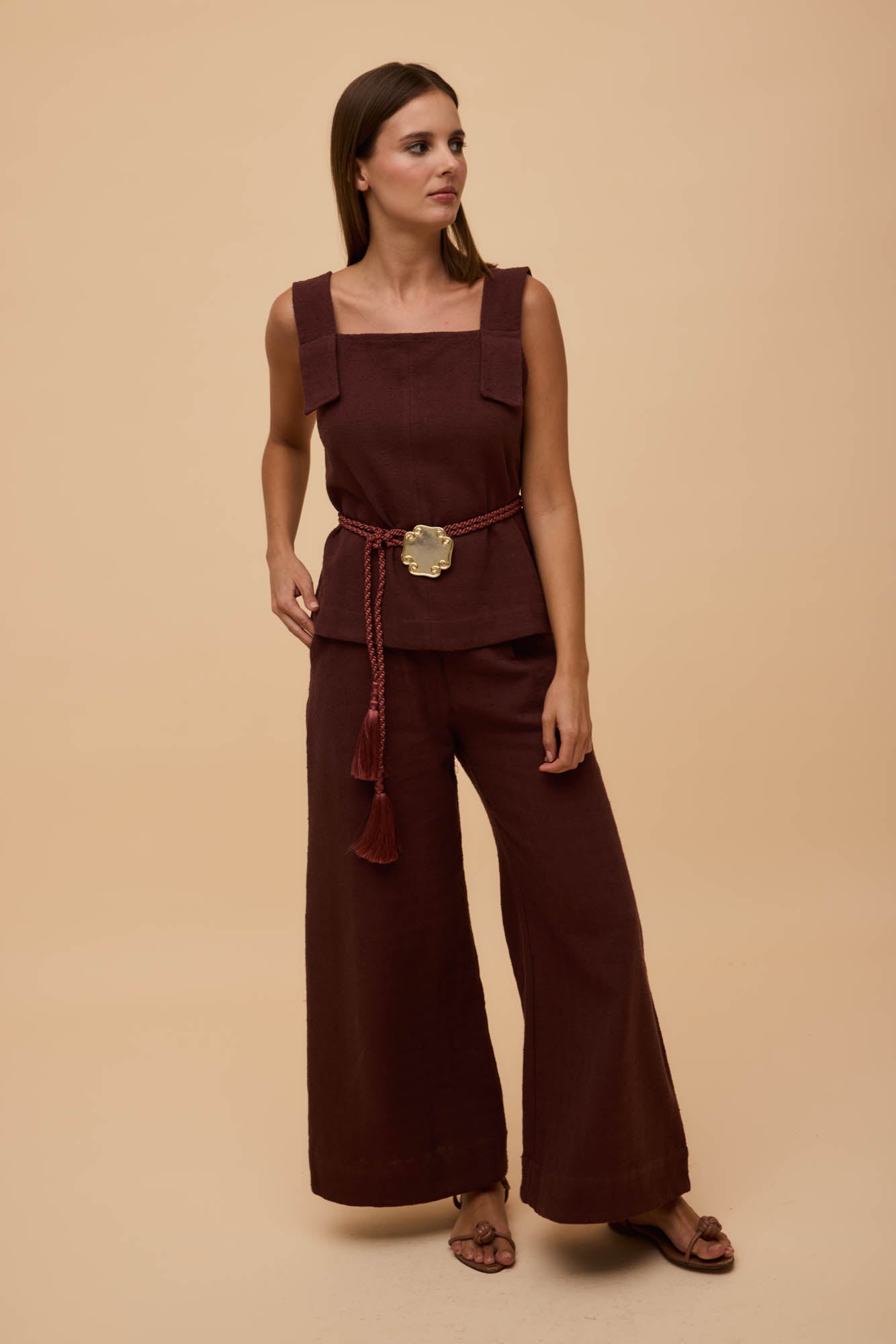 Blusa Alça Marrom Terra