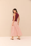 Vestido Mix Malha Bordô