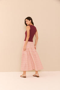 Vestido Mix Malha Bordô