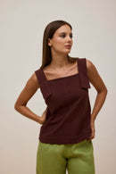 Blusa Alça Marrom Terra