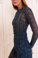 Blusa Tule Franzido Ponto Cruz