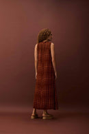 Vestido Pregas Tijolinhos