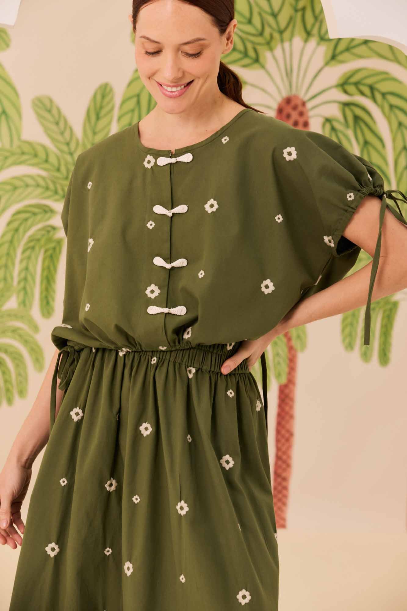 Blusa MG Verde Bordado